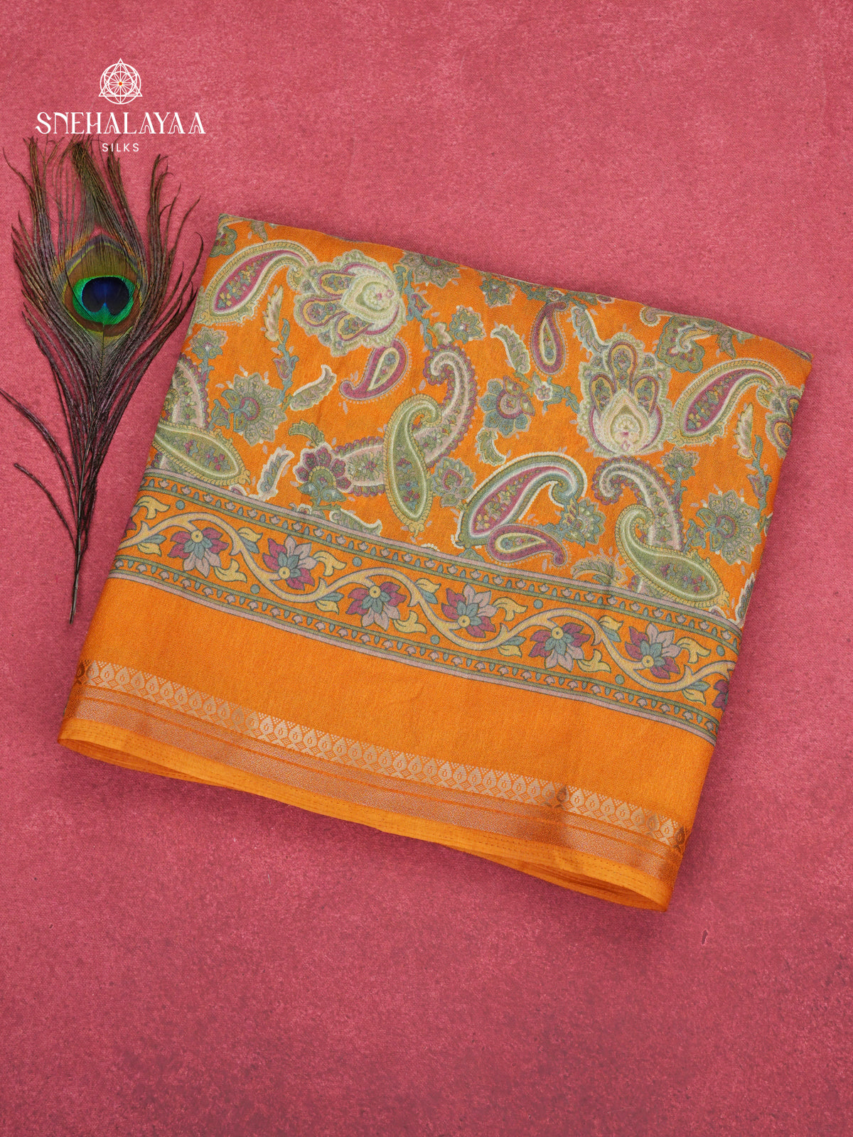 Orange Chiffon Saree