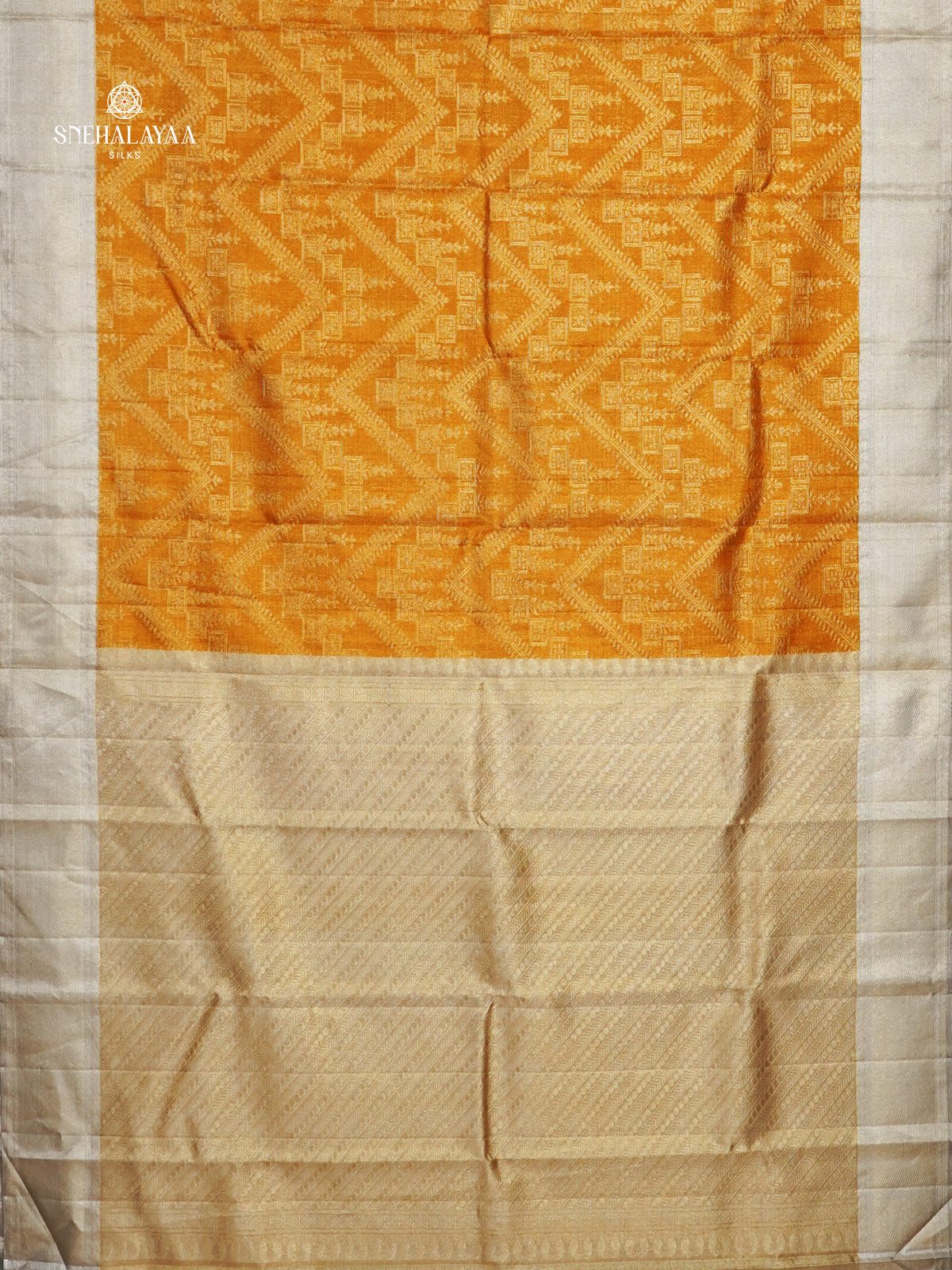Mustard Gold Kanjivaram silk saree
