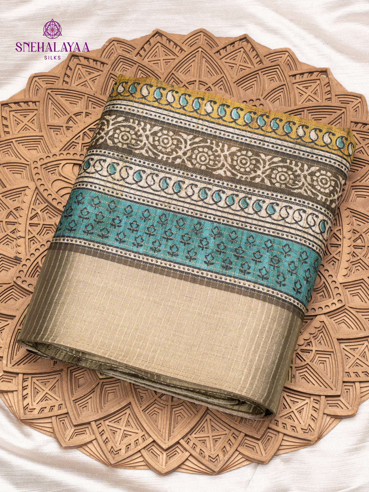 Mustard Tussar Saree