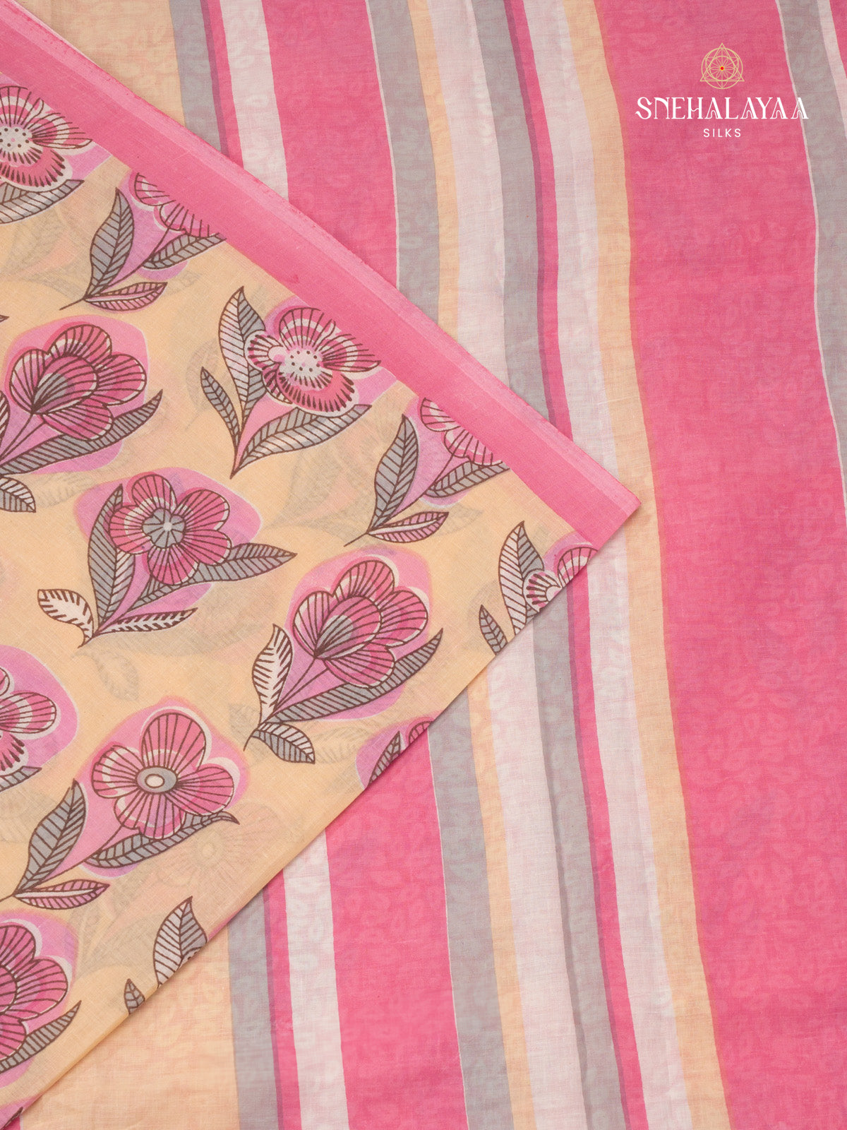 Beige Jaipur Cotton Saree