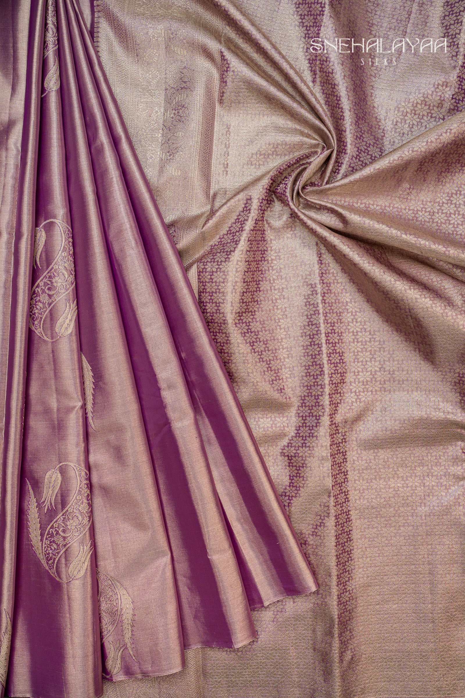 Purple Kancheevaram Tissue Silk Saree