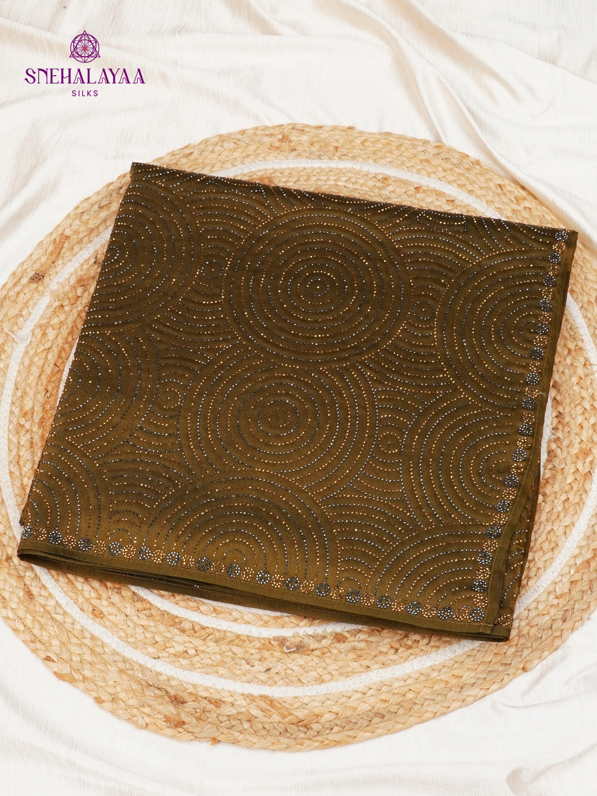 Moss Green Designer Saree