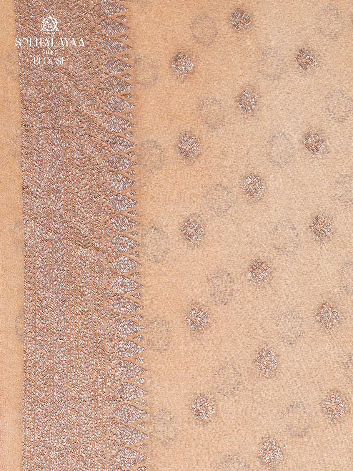 Cream Banaras Crepe Silk Saree