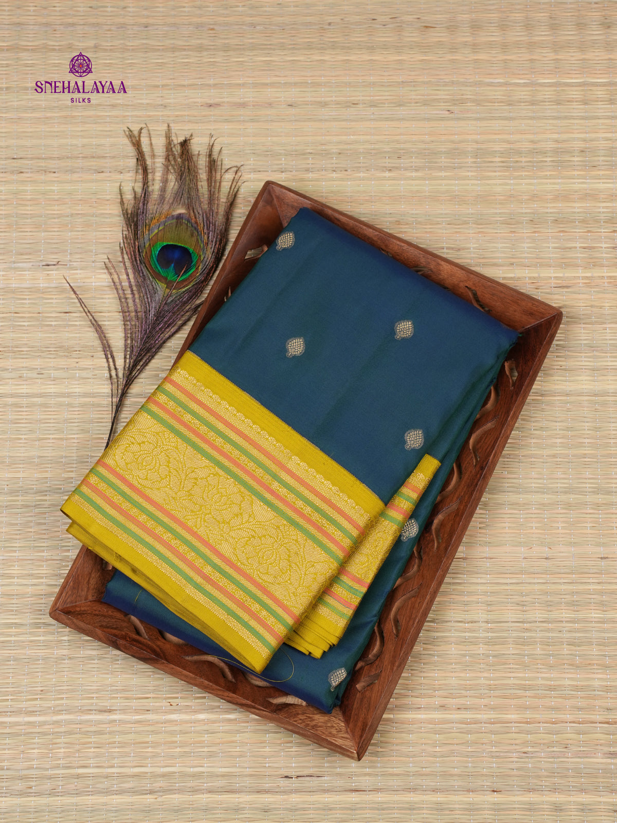 Teal Green Kanjivaram Silk Saree