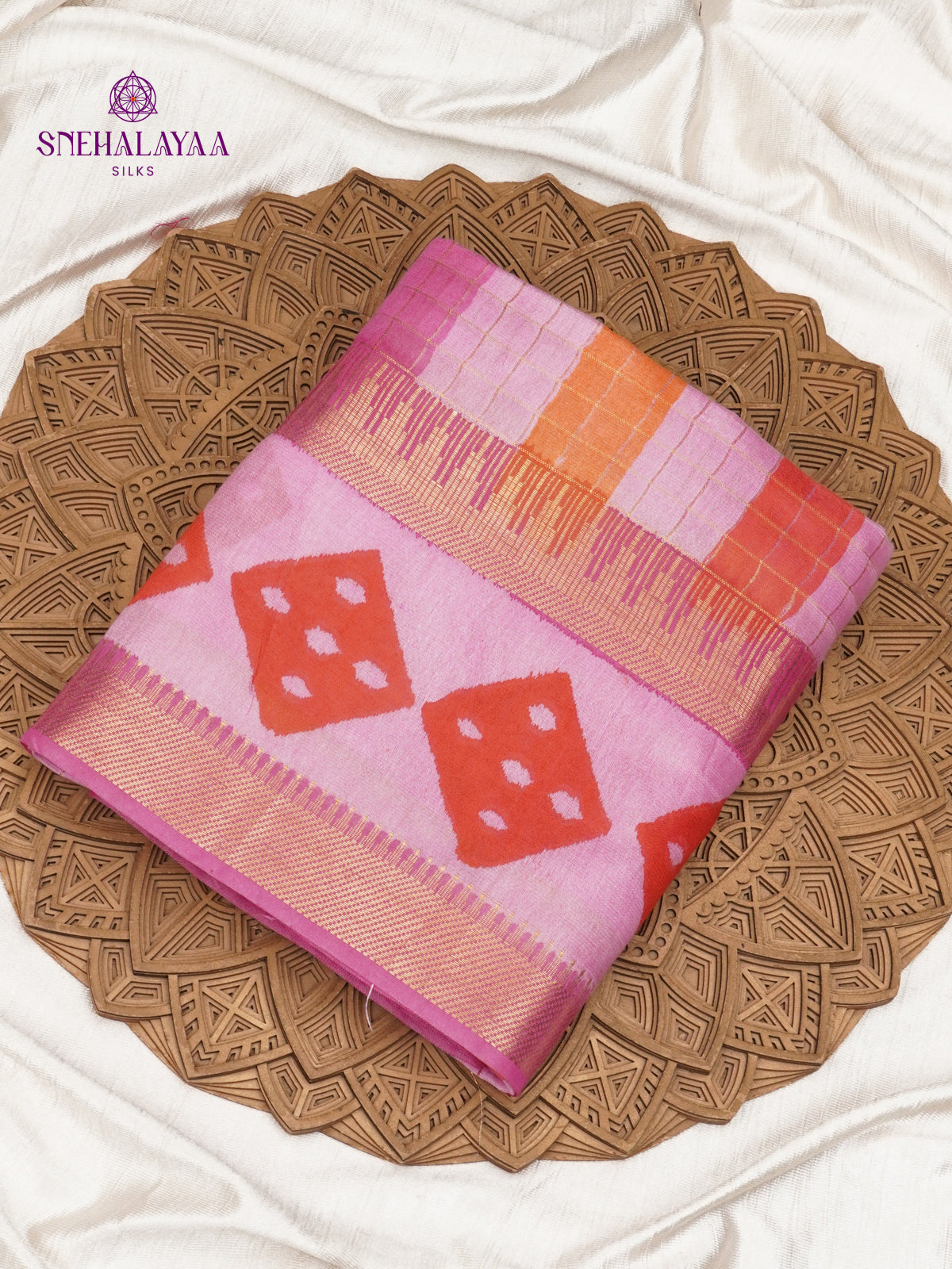 Pink Bamboo Silk Saree