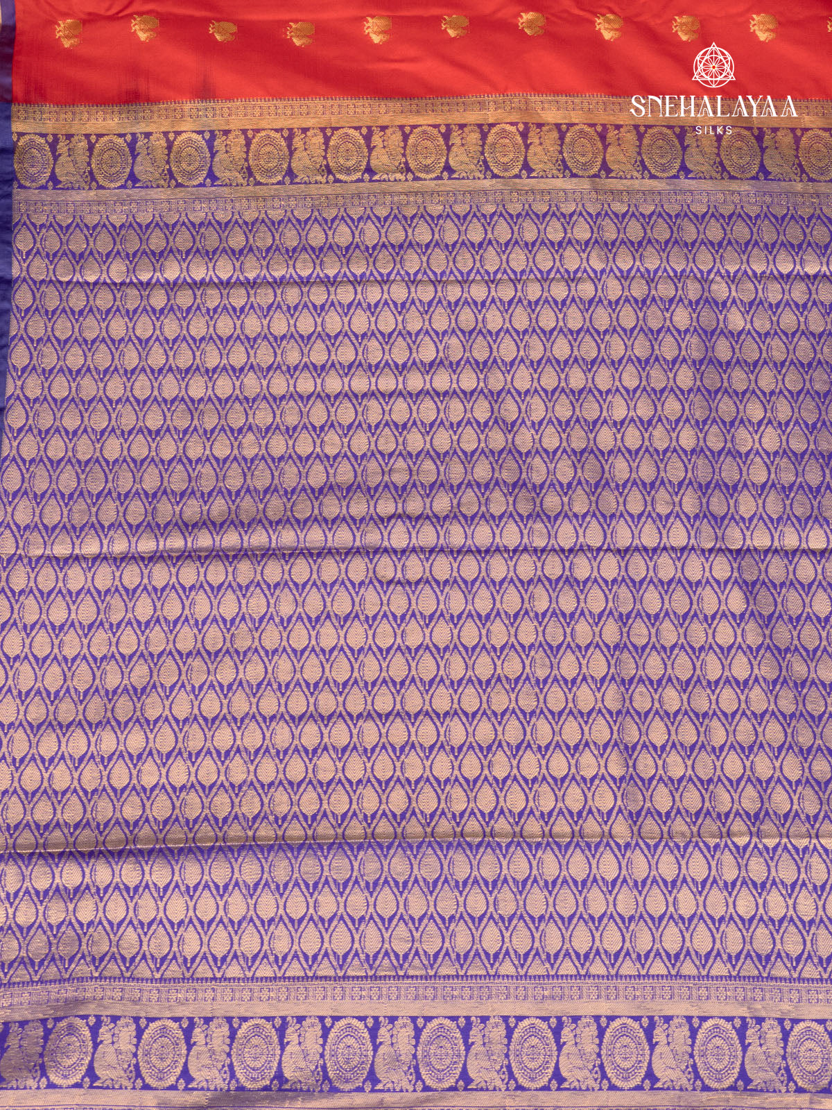 Rust Orange Gadwal Silk Saree