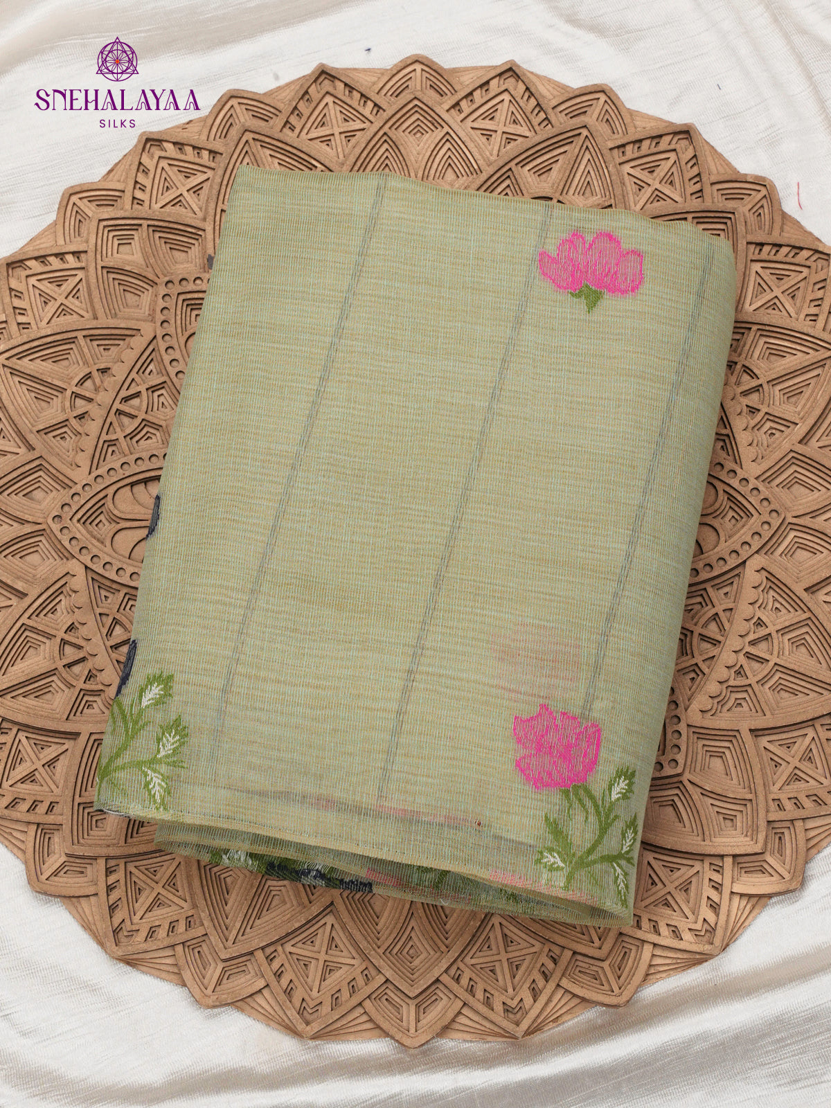 Pastel Green Munga Cotton Saree