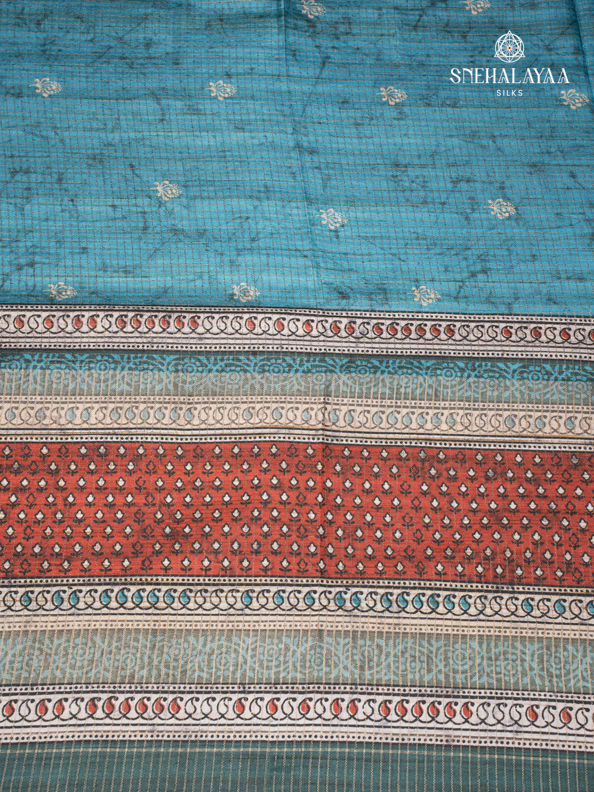 Pastel Blue Tussar Saree