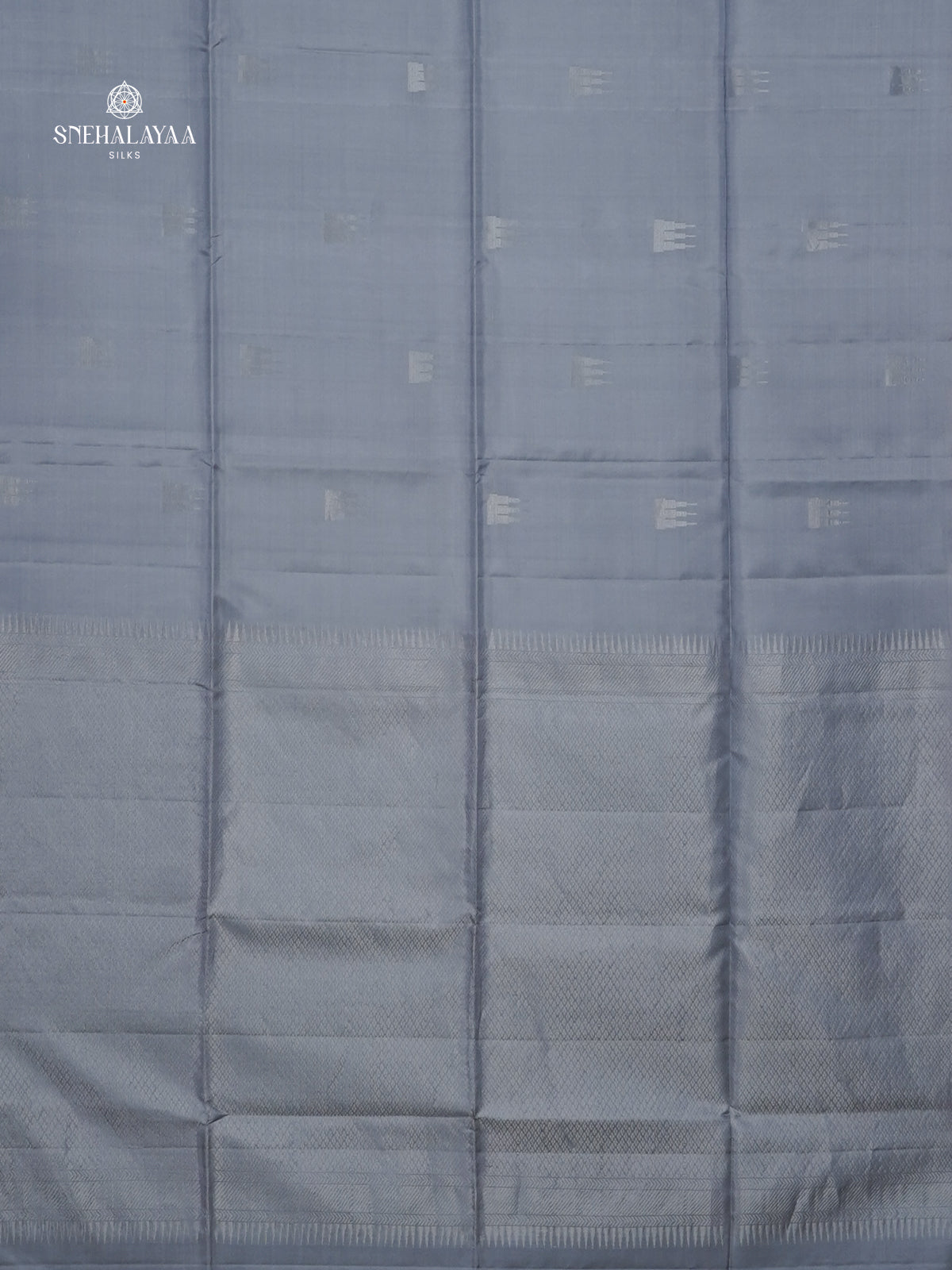 Grey Borderless Kanjivaram Soft Silk Saree