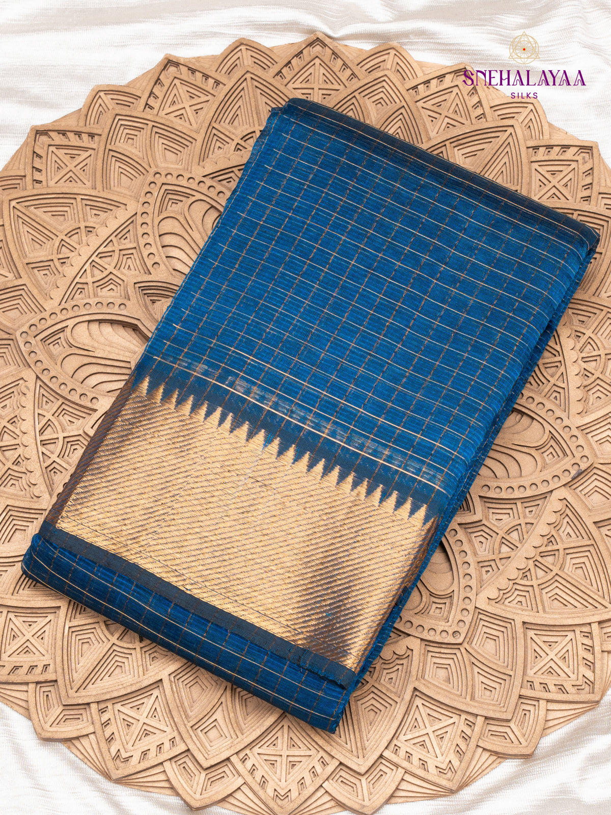 Blue Mangalagiri Silk Cotton Saree