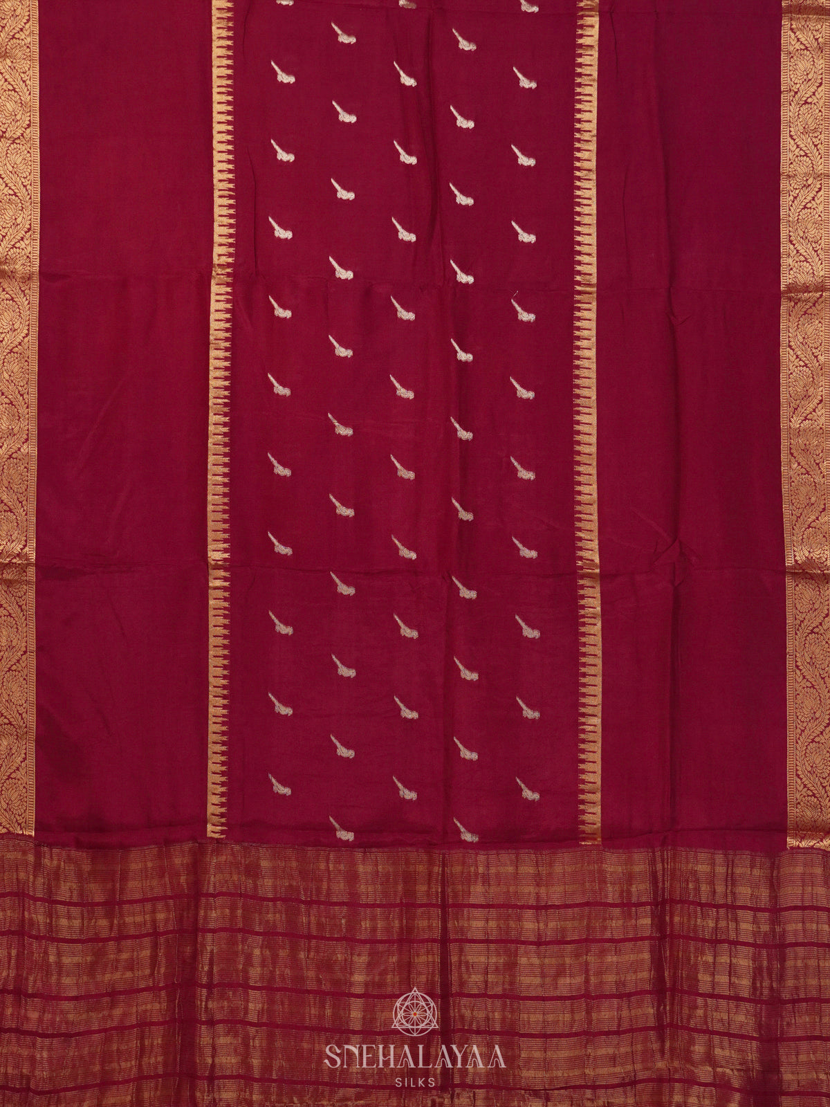 Maroon Banaras Silk Saree