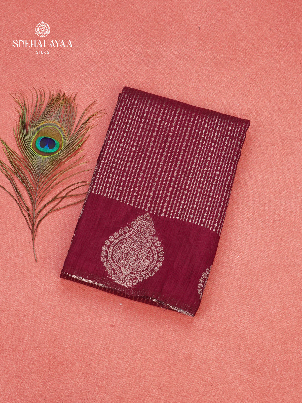 Maroon Raw Silk Saree