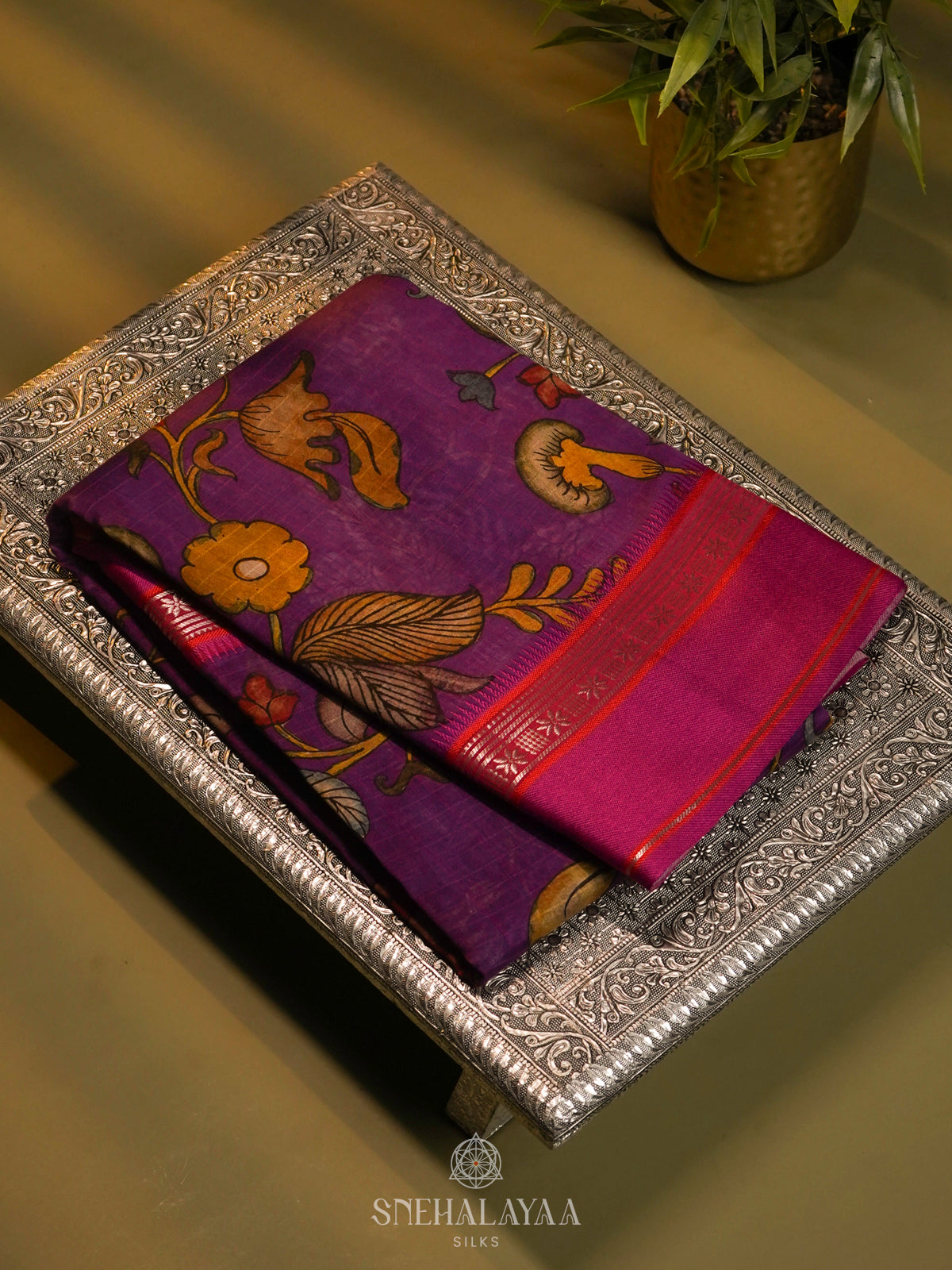 Purple Chanderi Saree