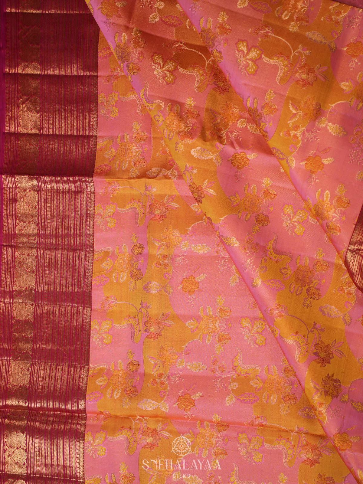 Pink Kanjivaram Silk Saree