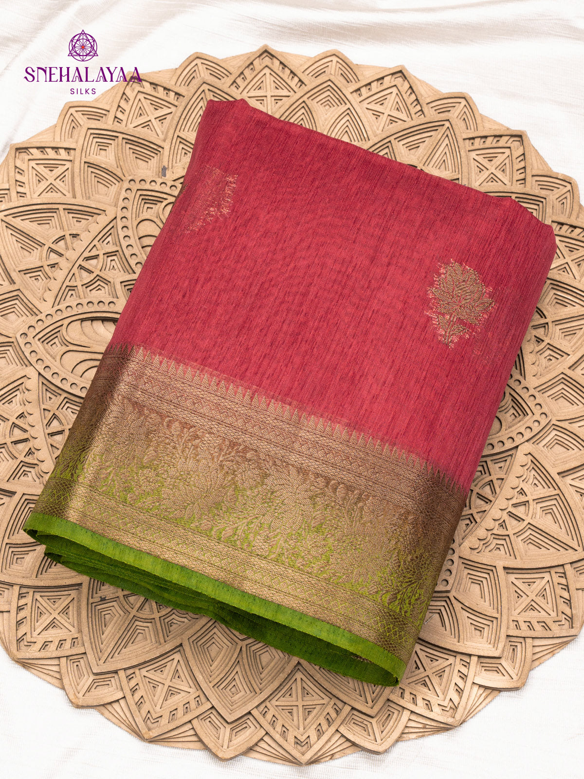 Pink Banaras Jute Saree