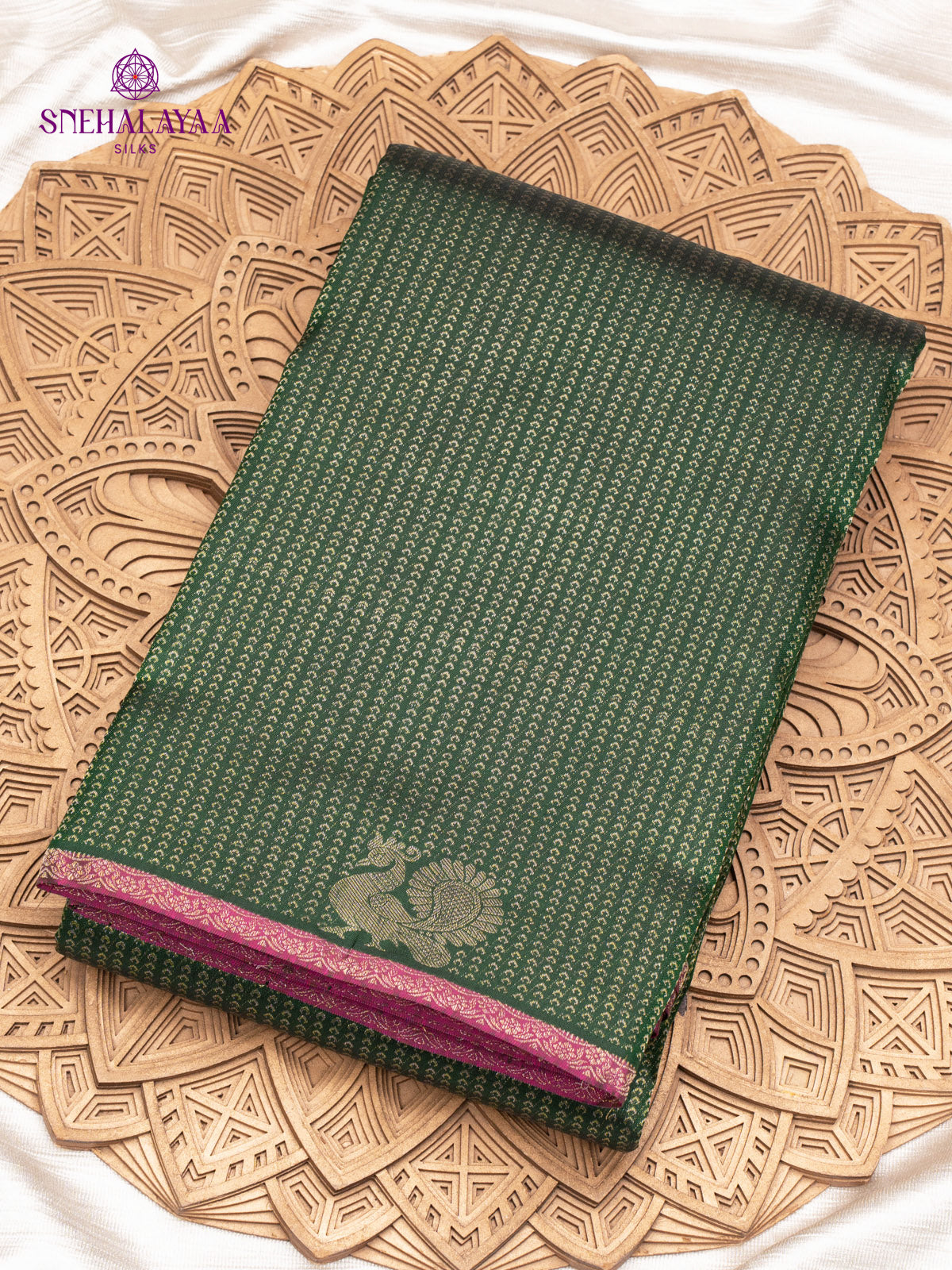 Forest Green Kanjivaram Silk Saree