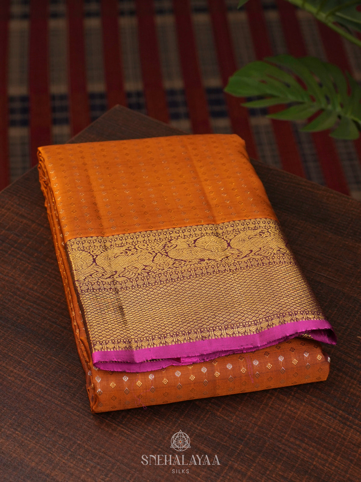 Orange Kanjivaram Silk Saree