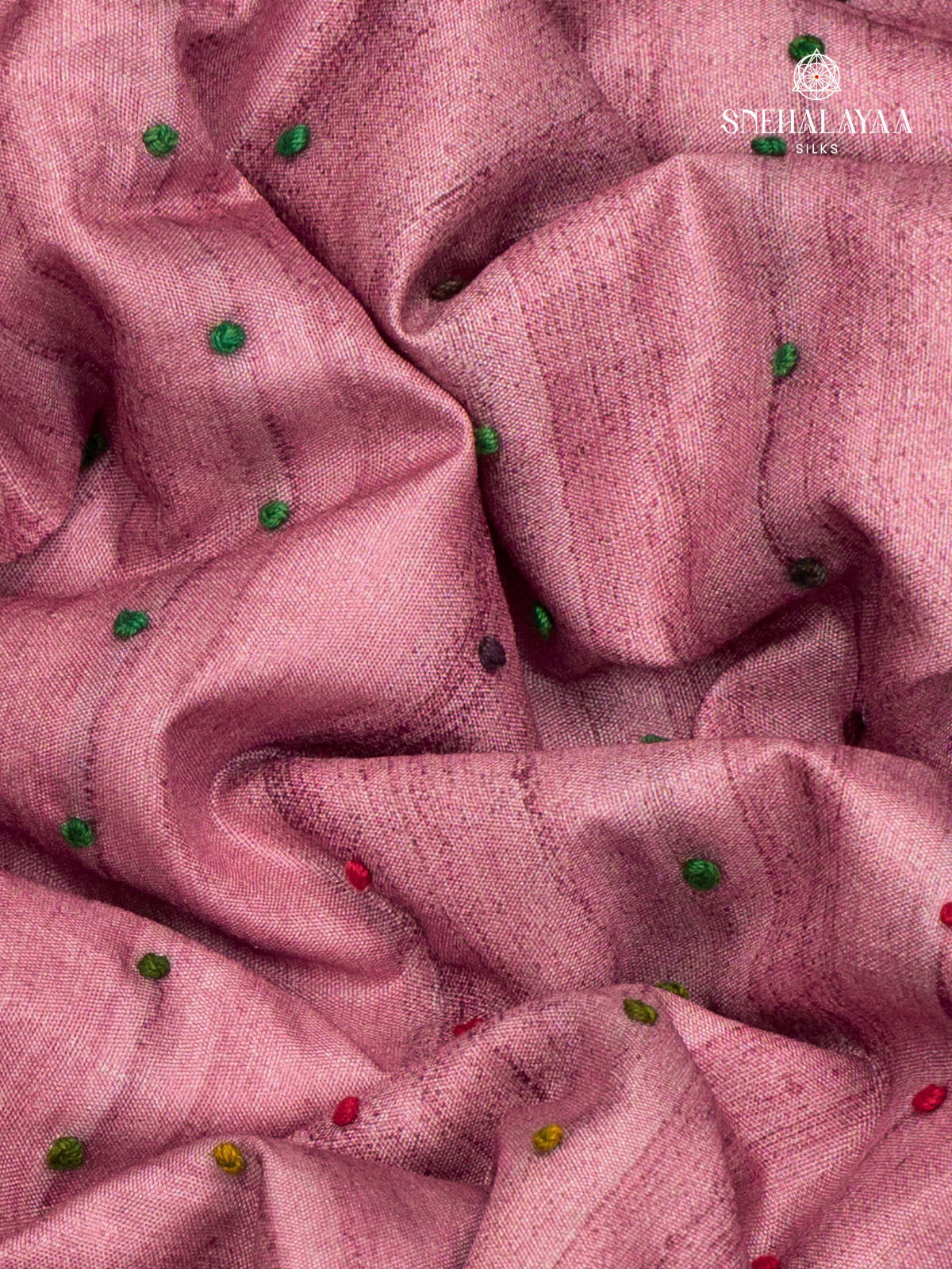 Pastel Pink Tussar Saree