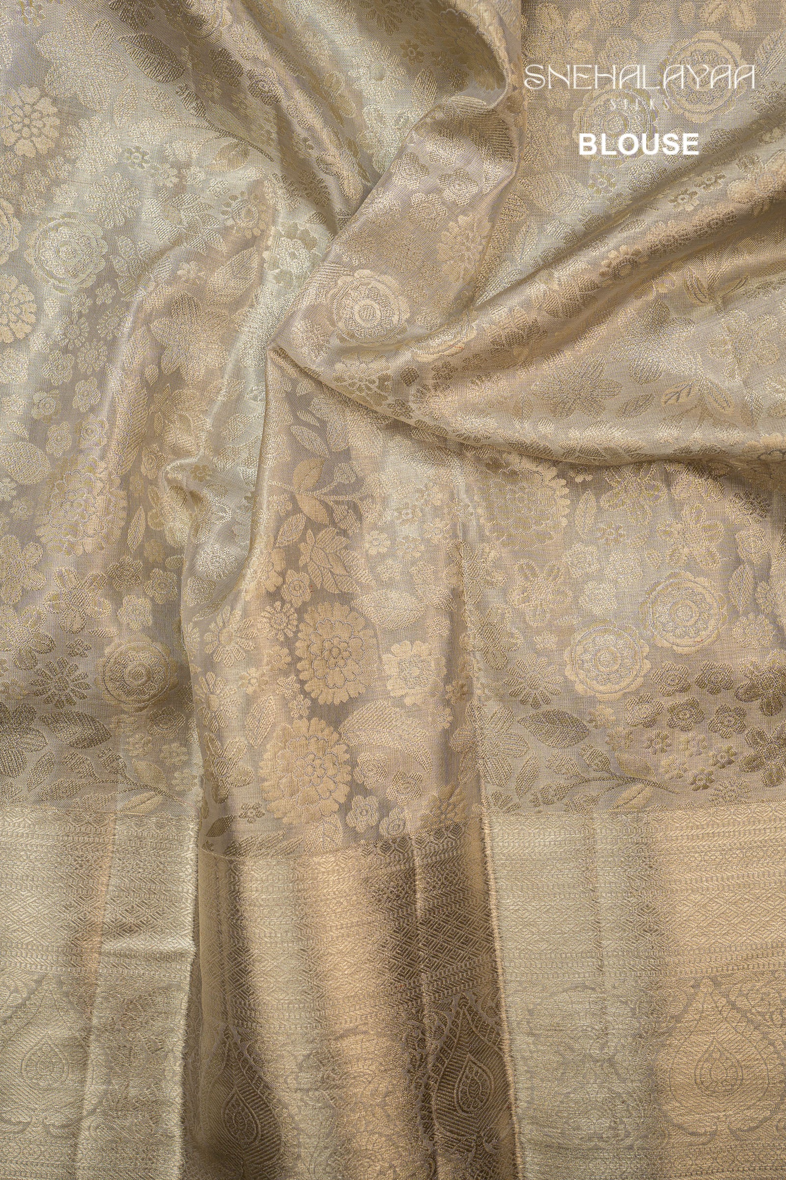 Silver Kancheevaram Tissue Silk Saree