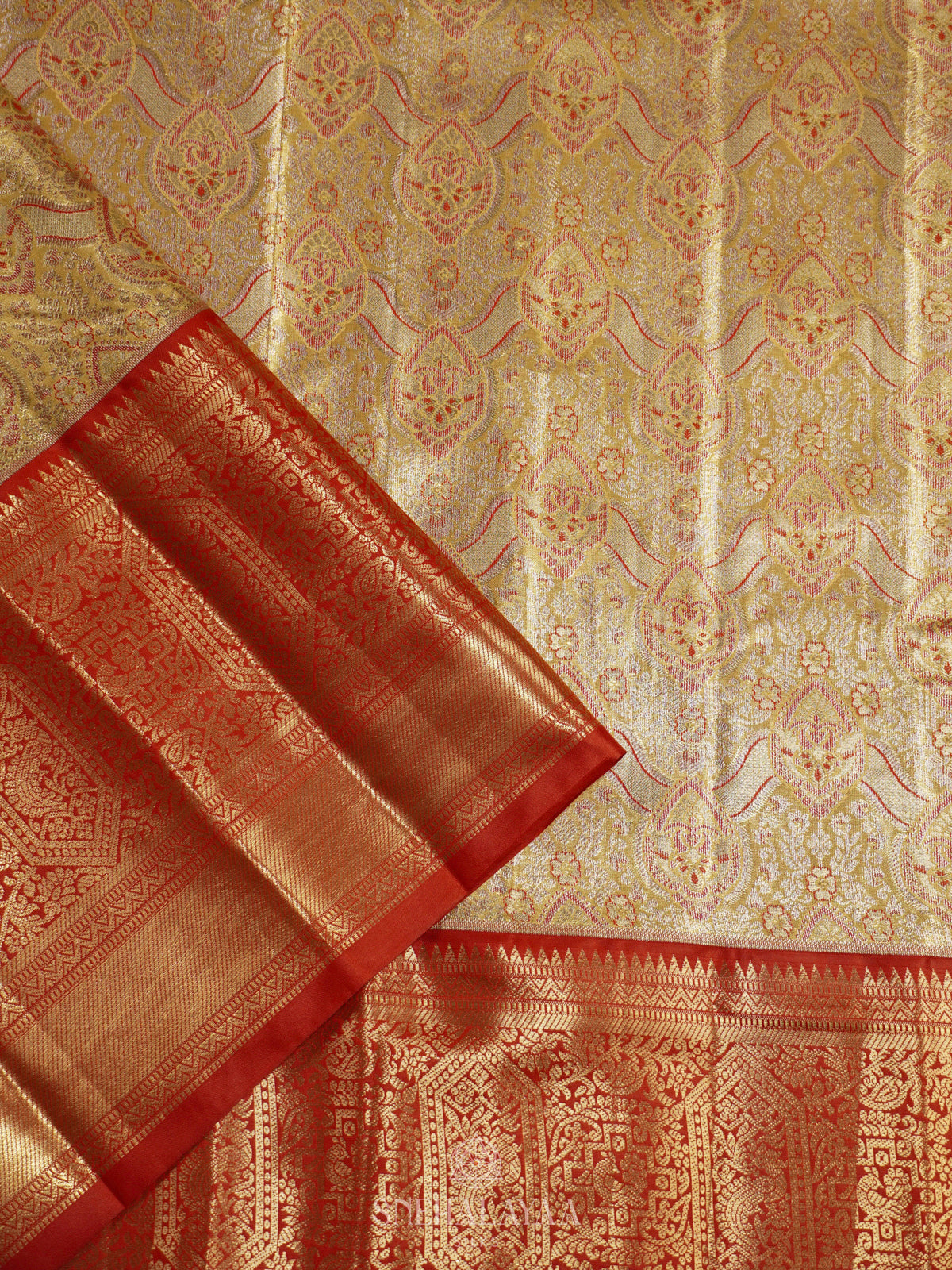Golden Art Silk Saree