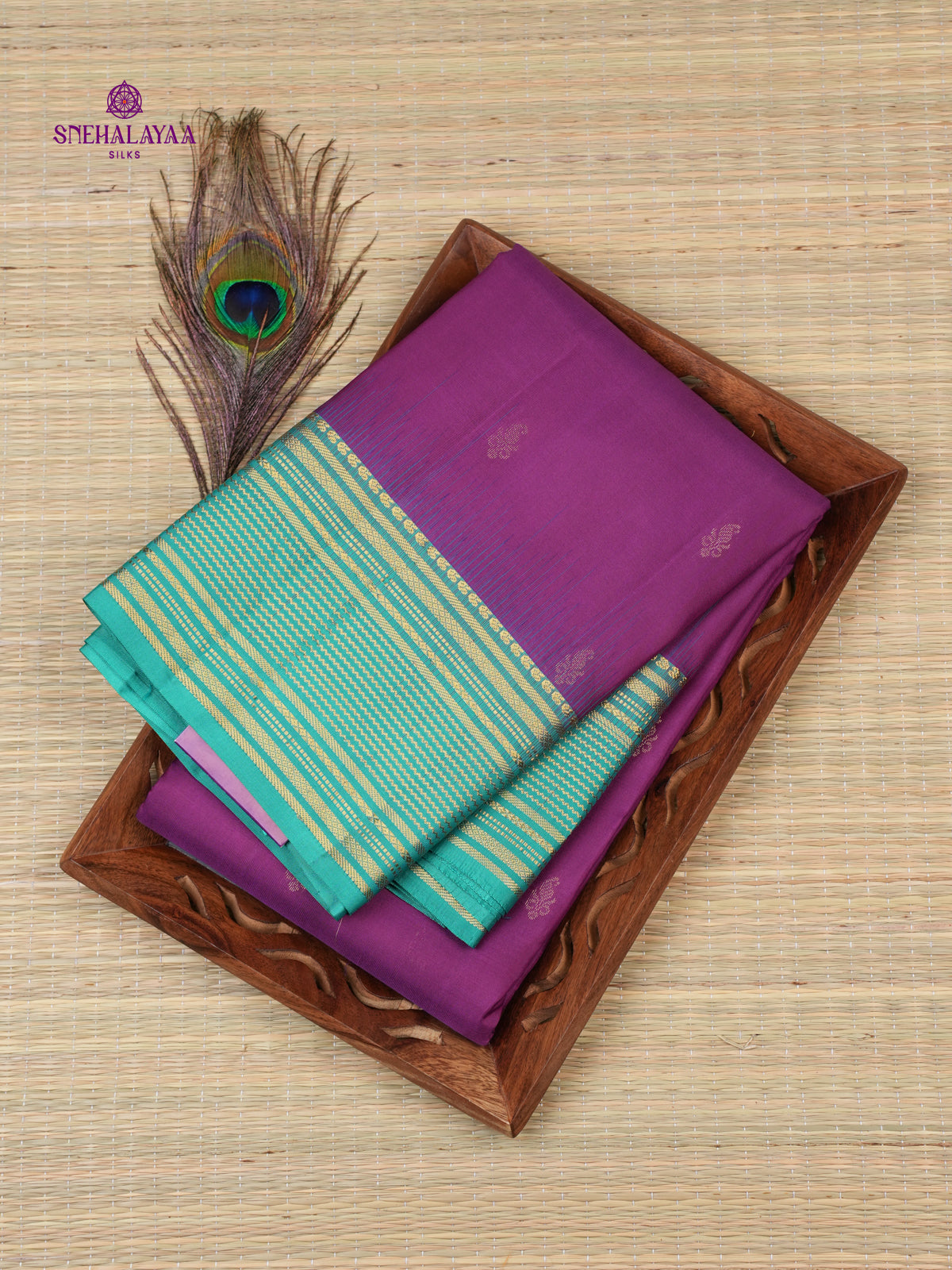 Violet Kancheevaram Silk Saree