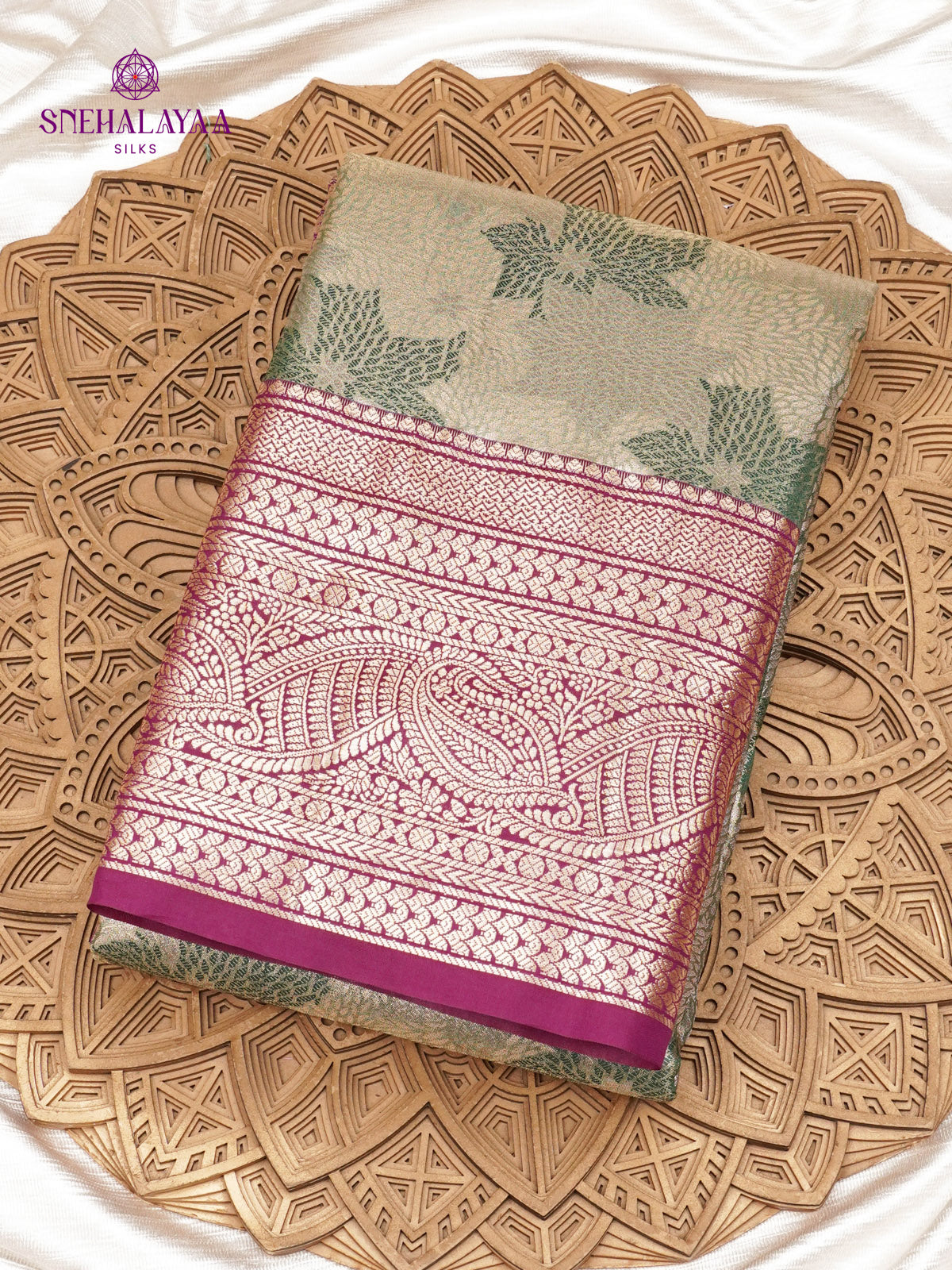 Pale Green Art Silk Saree