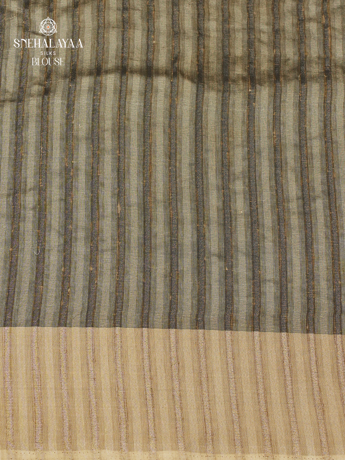 Olive Green Tussar Embroidery Saree