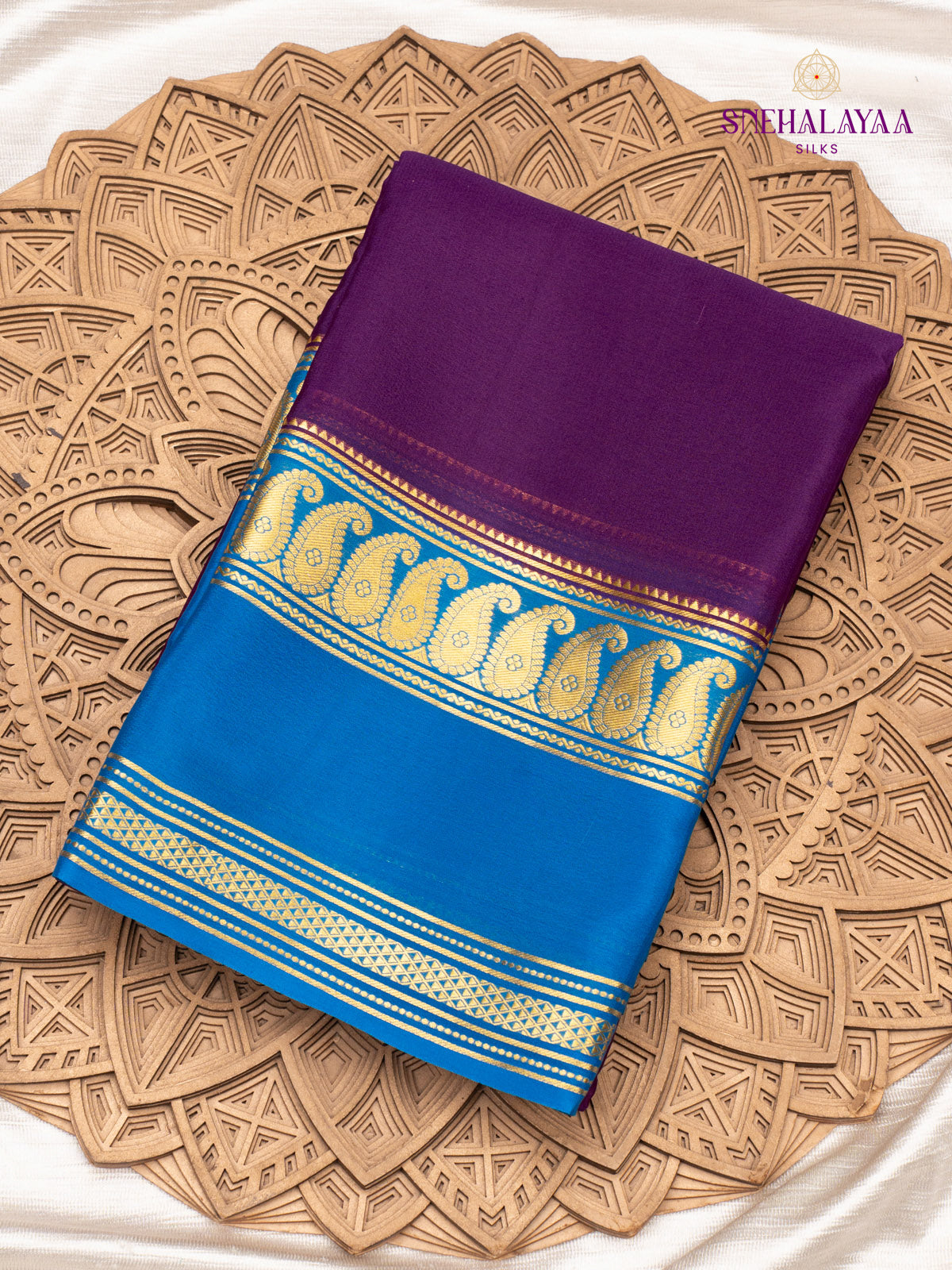 Purple Mysore Crepe Silk Saree