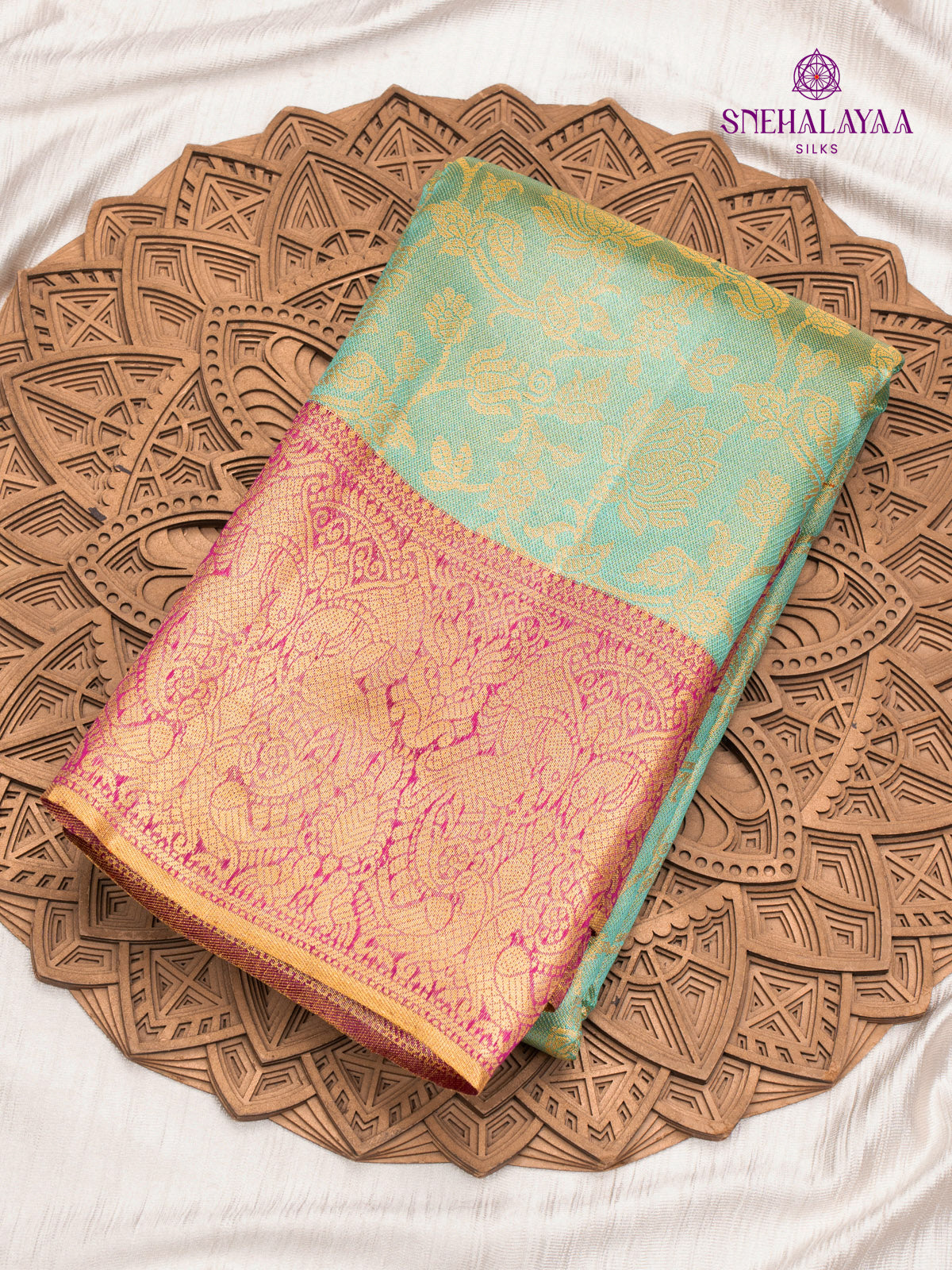 Pale Blue Tissue Kanjivaram Silk Saree