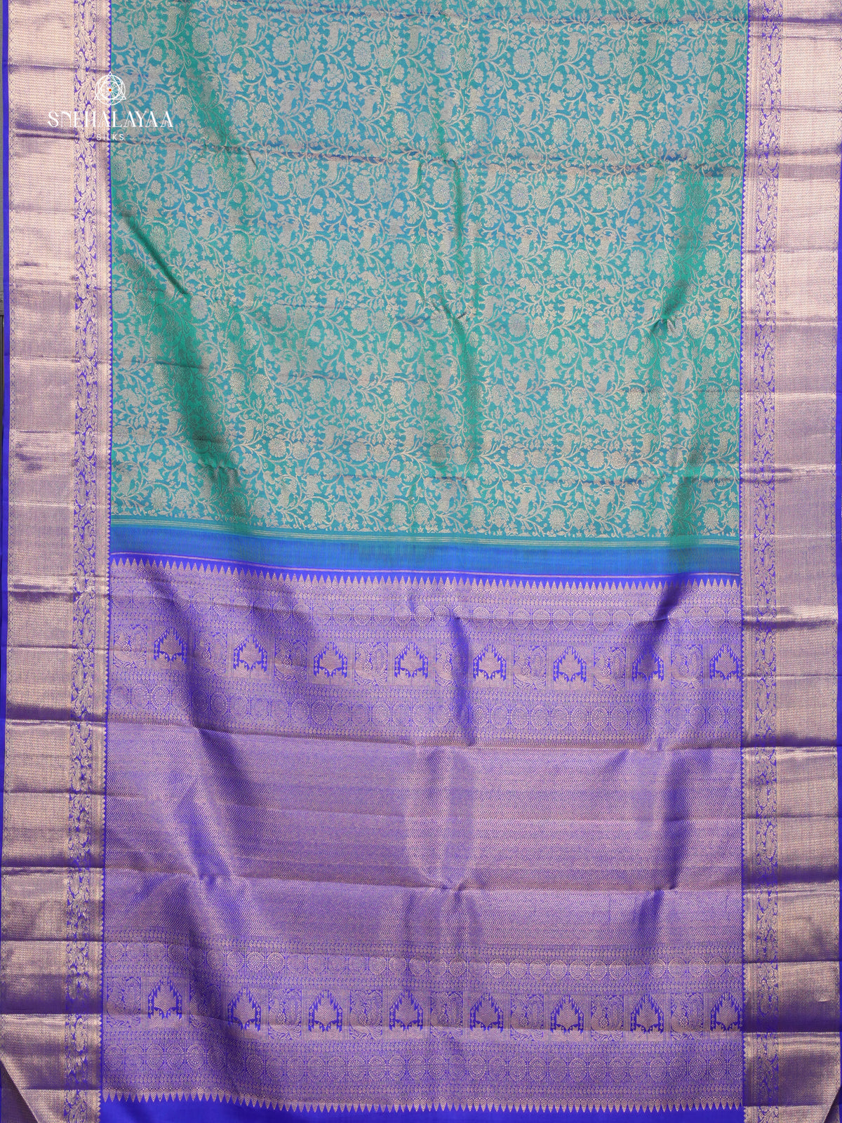 Teal Green Kanjivaram Silk Saree