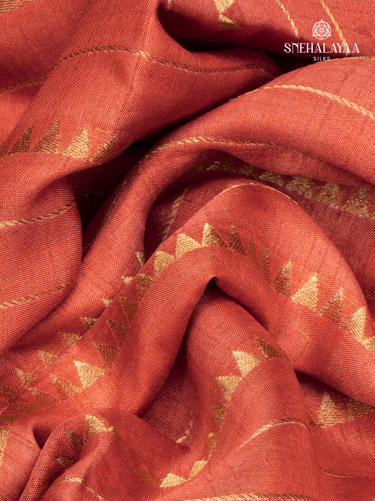 Rust Orange Dola Silk Saree