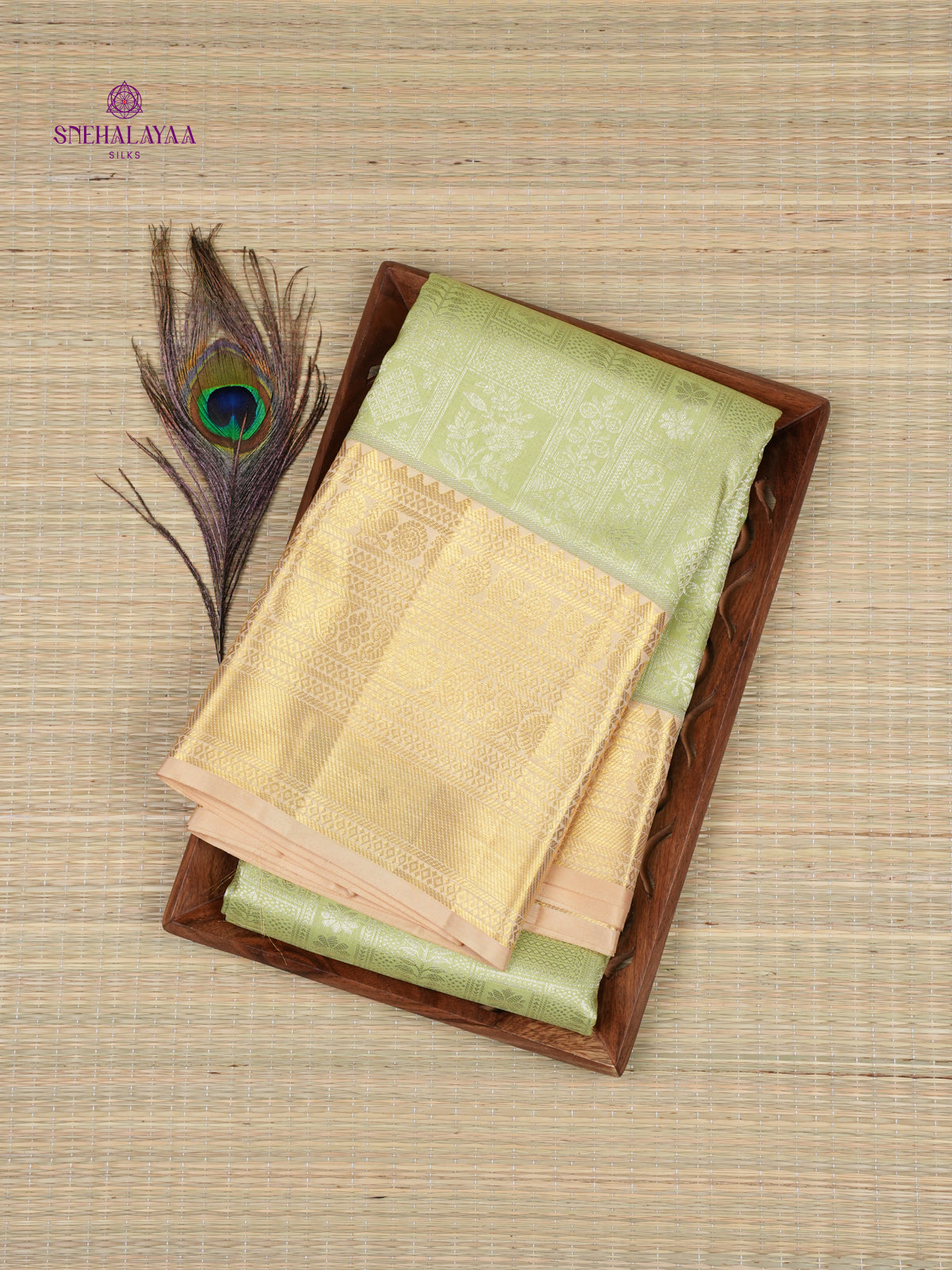 Pista Green Kanjivaram Silk Saree