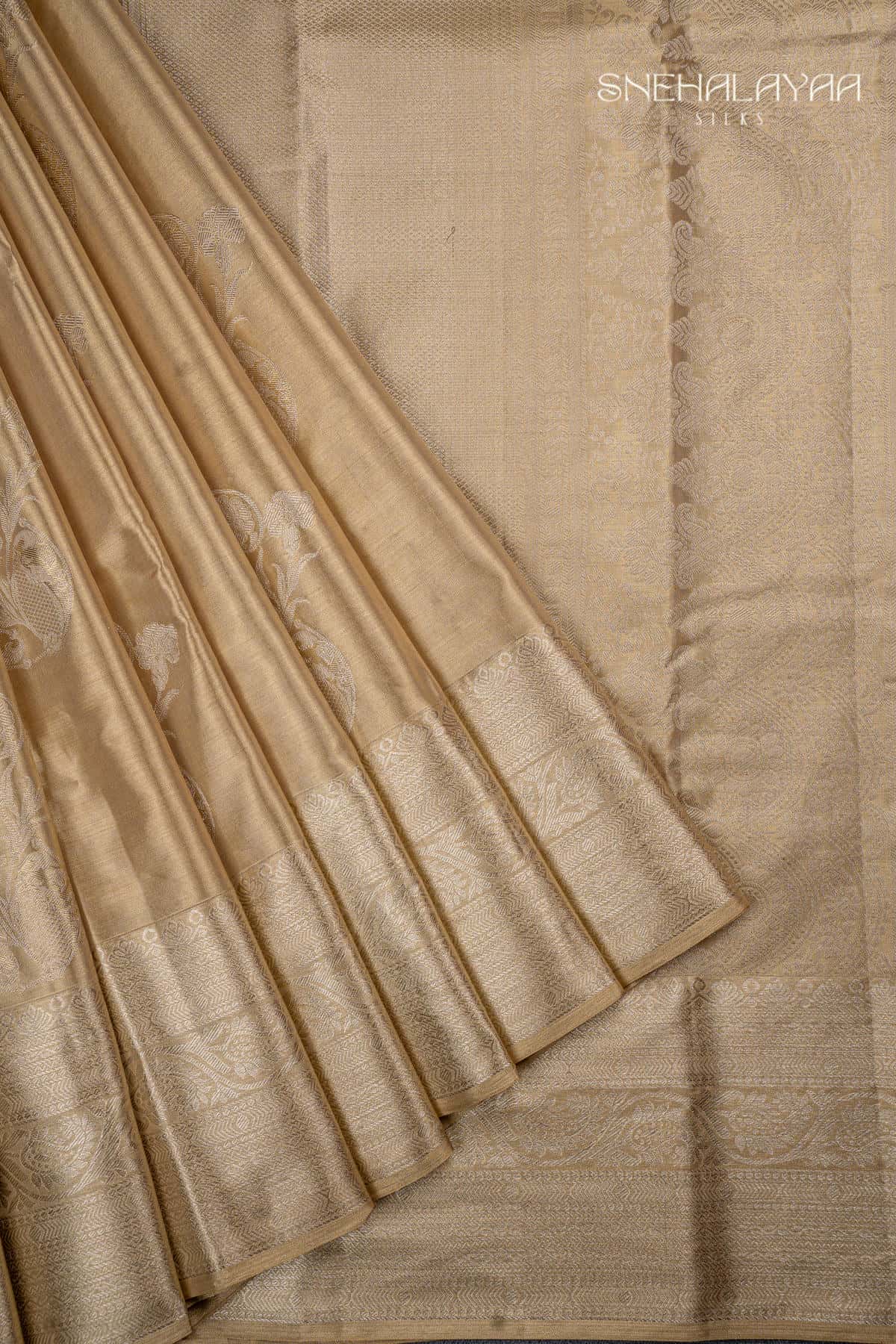 Golden Kancheevaram Tissue Silk Saree