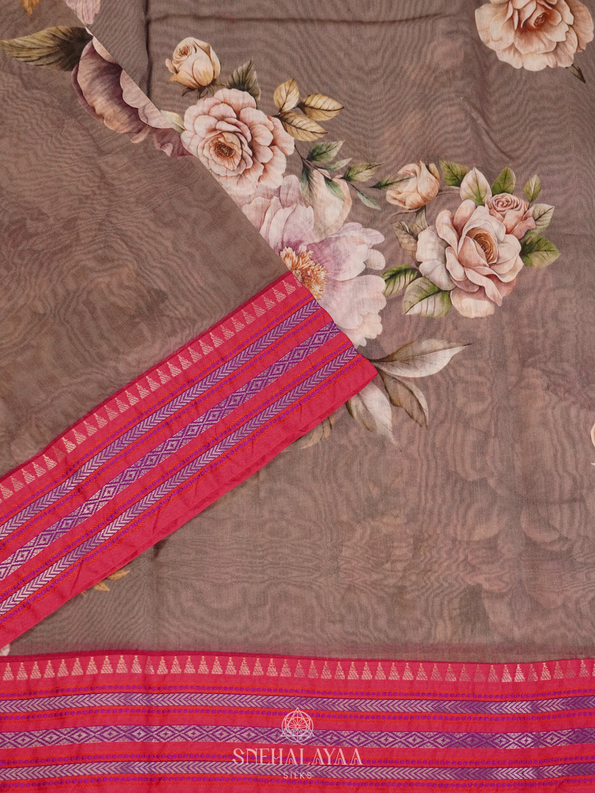 Taupe Chanderi Saree