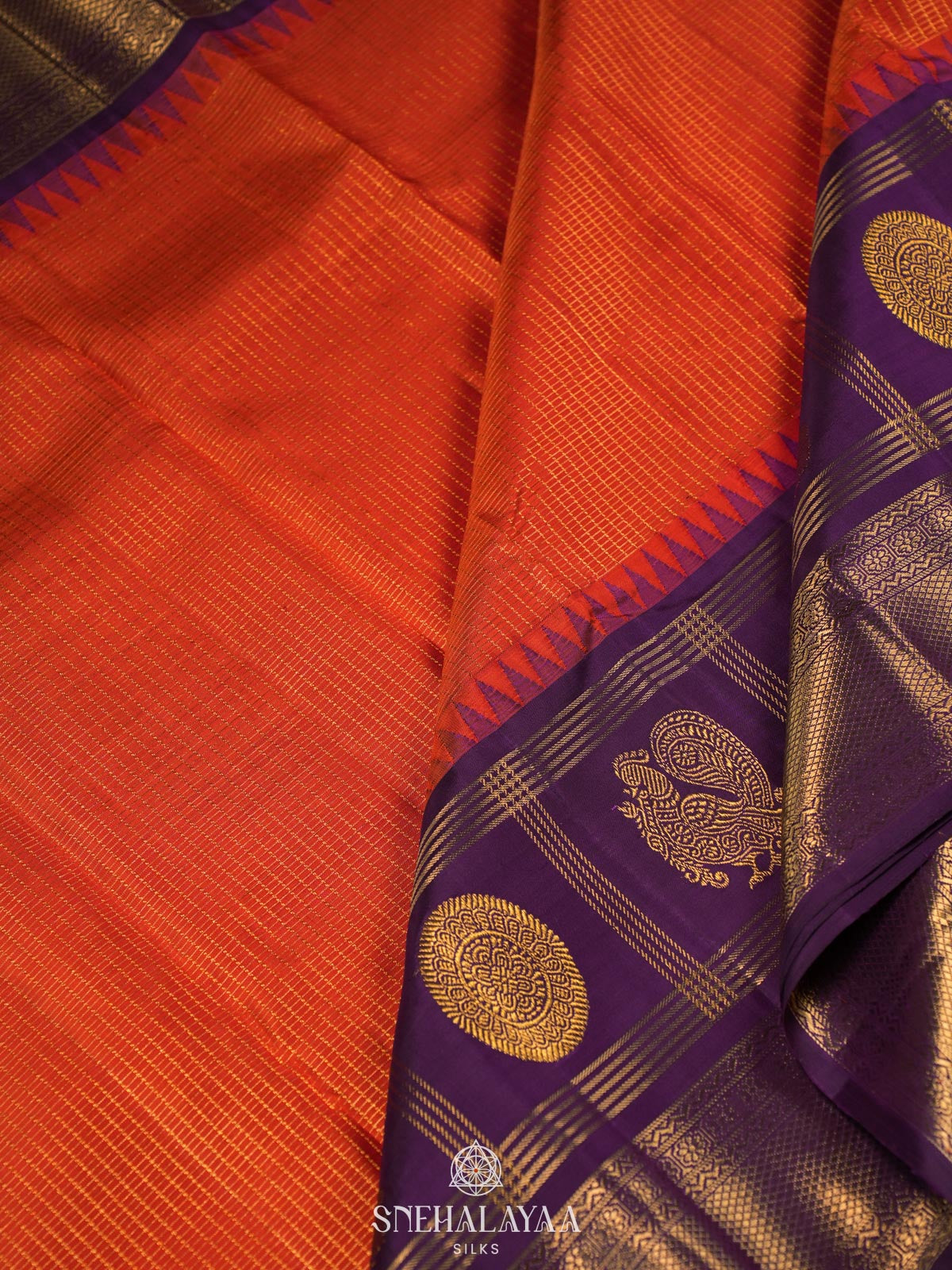 Orange Kanjivaram Silk Saree