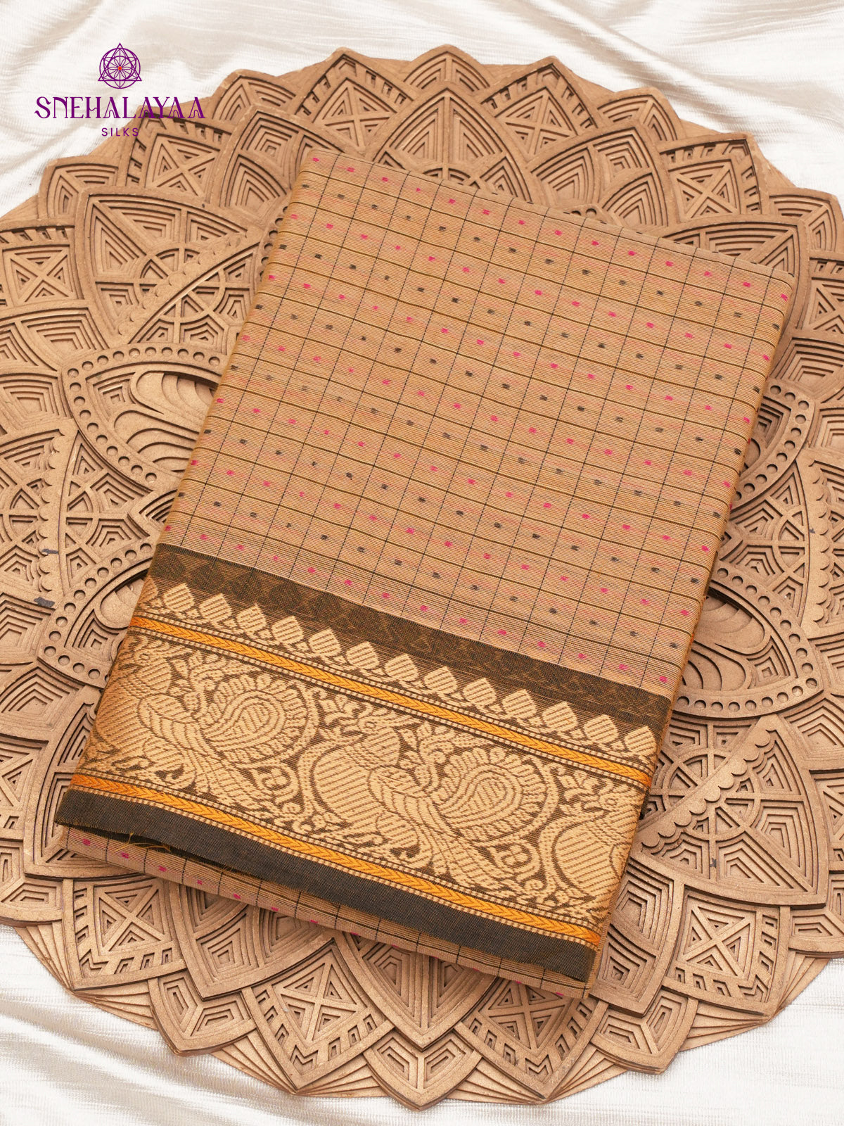 Brown Chettinad Cotton Saree