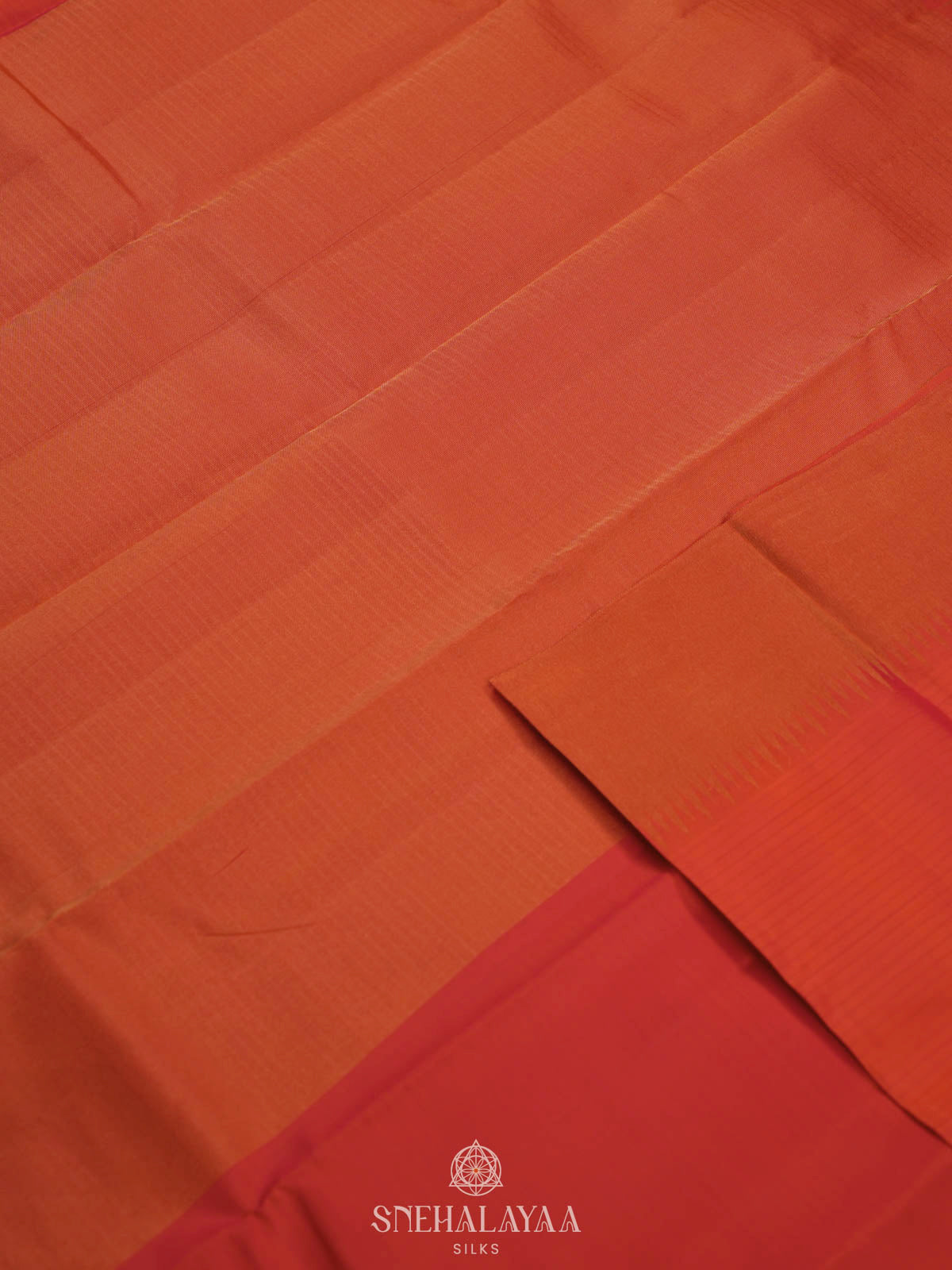 Orange Kanjivaram silk saree