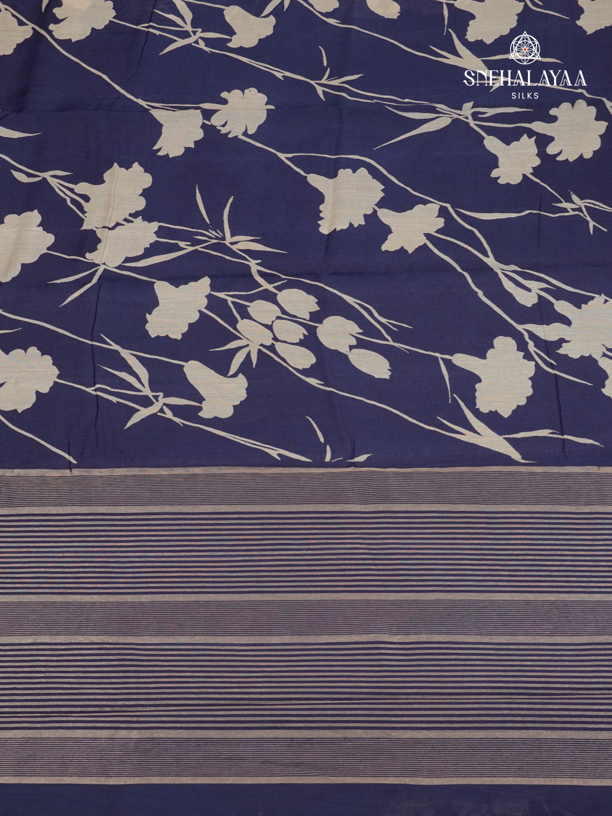 Navy Blue Chanderi Saree