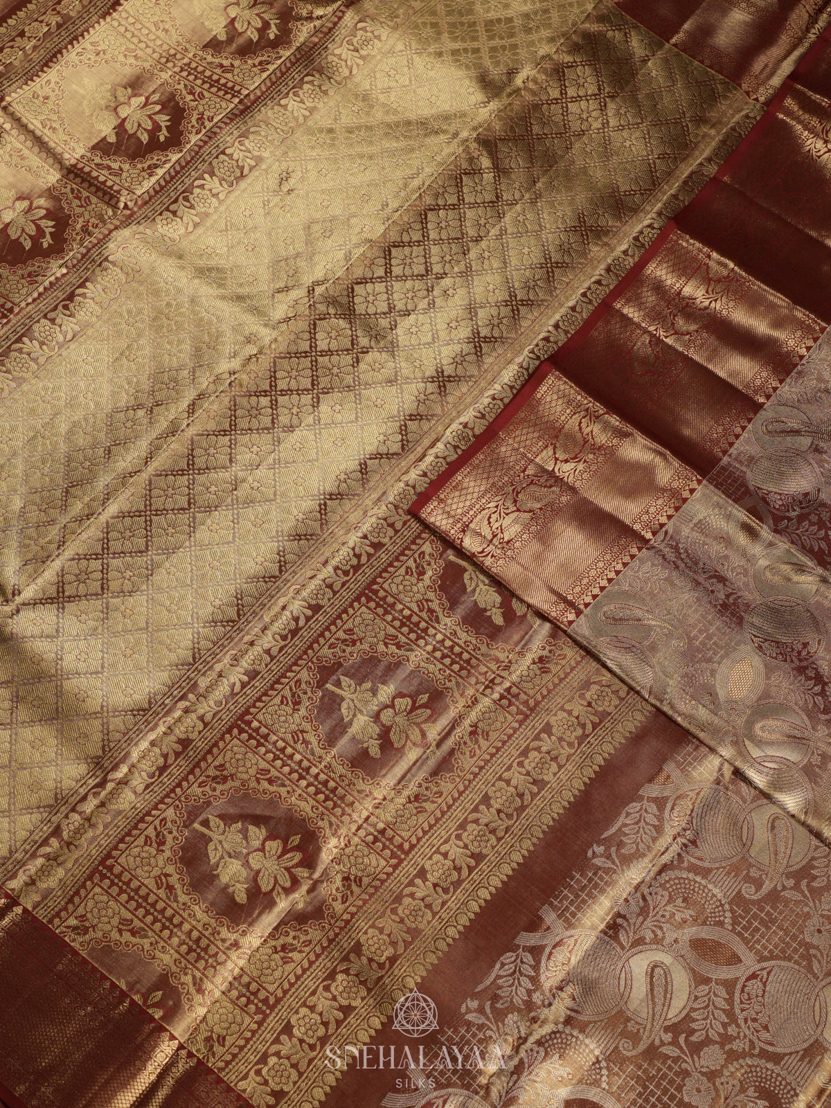 Golden Kanjivaram Tissue Silk Saree