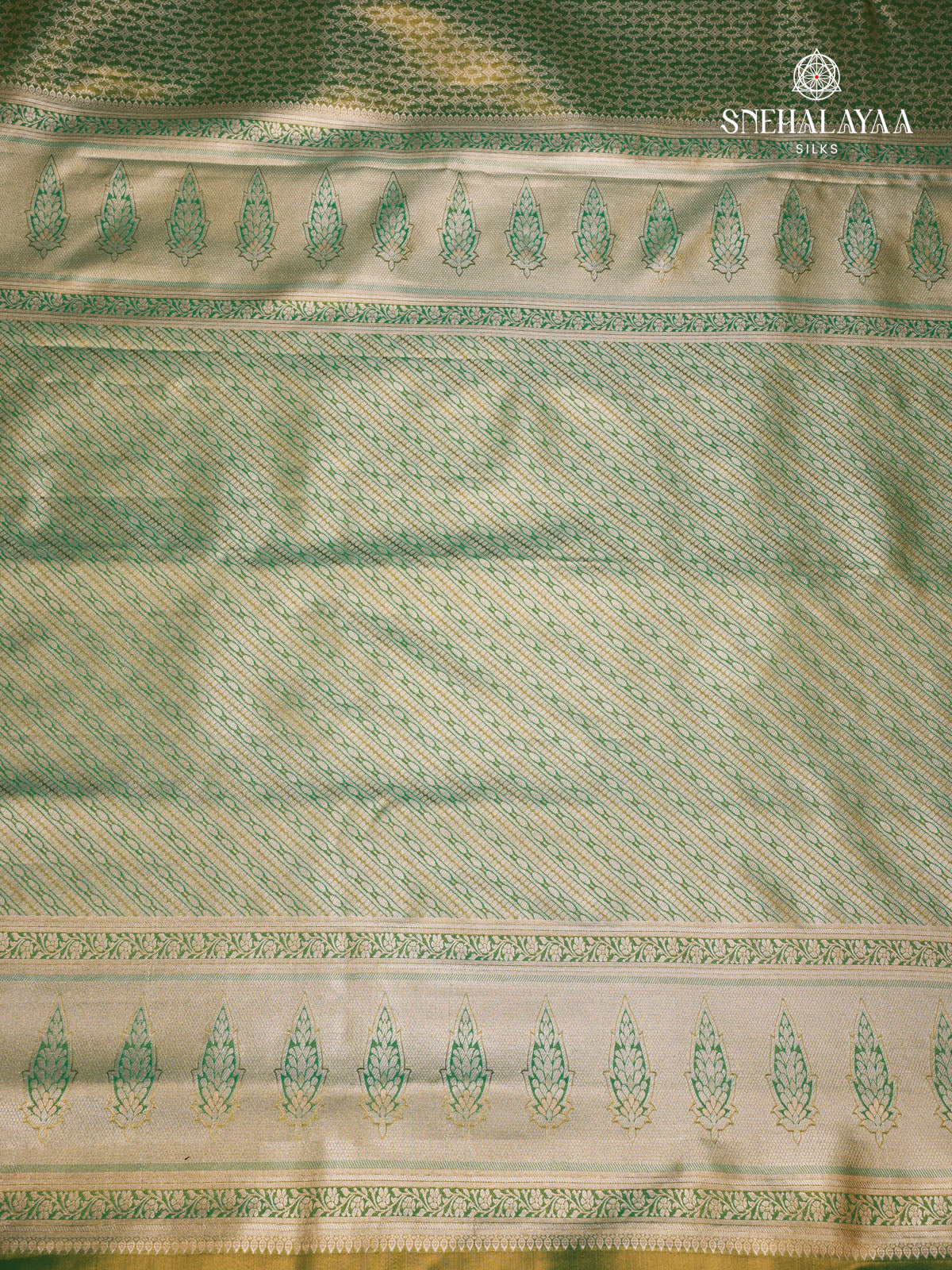 Olive Green Art Silk Saree