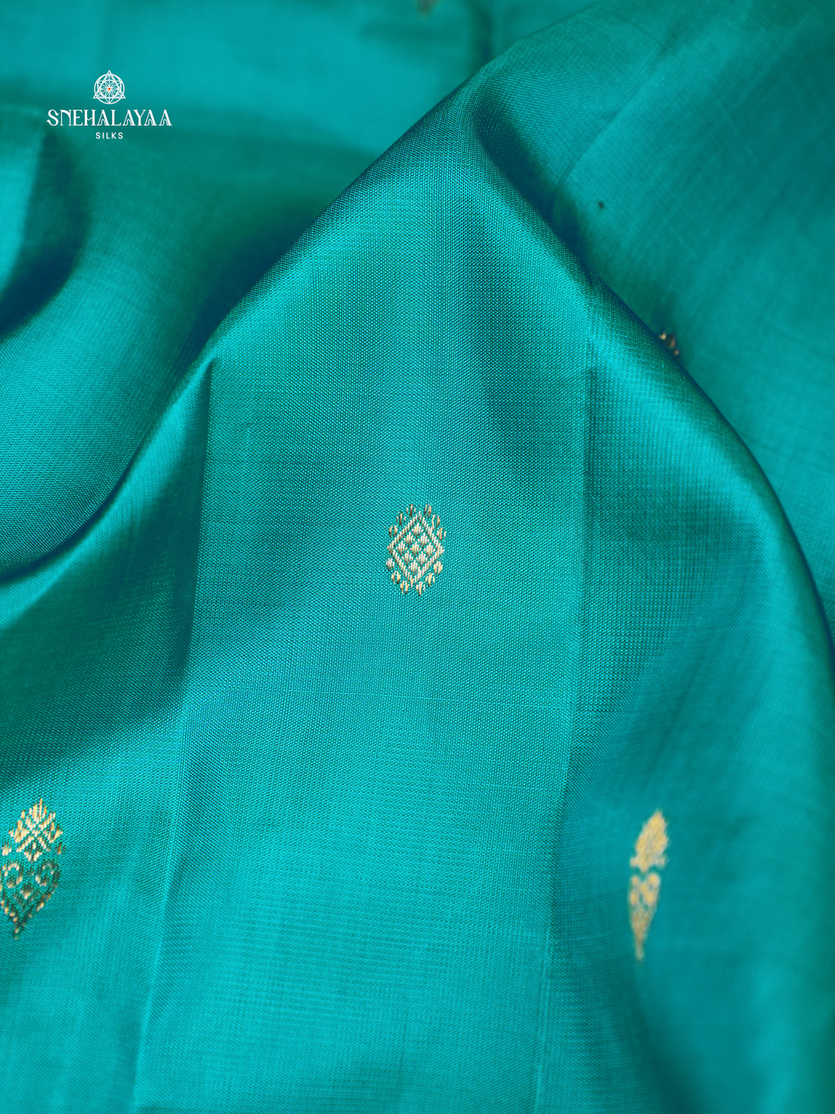 Teal Blue Kanjivaram Silk Saree