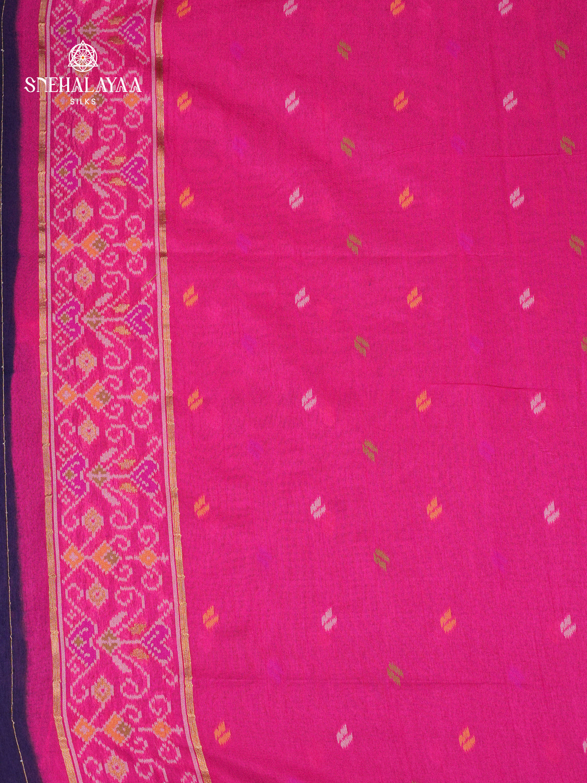 Navy Blue Ikat Saree