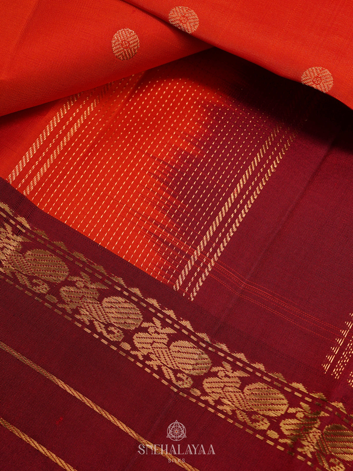 Orange Kanjivaram Silk Saree