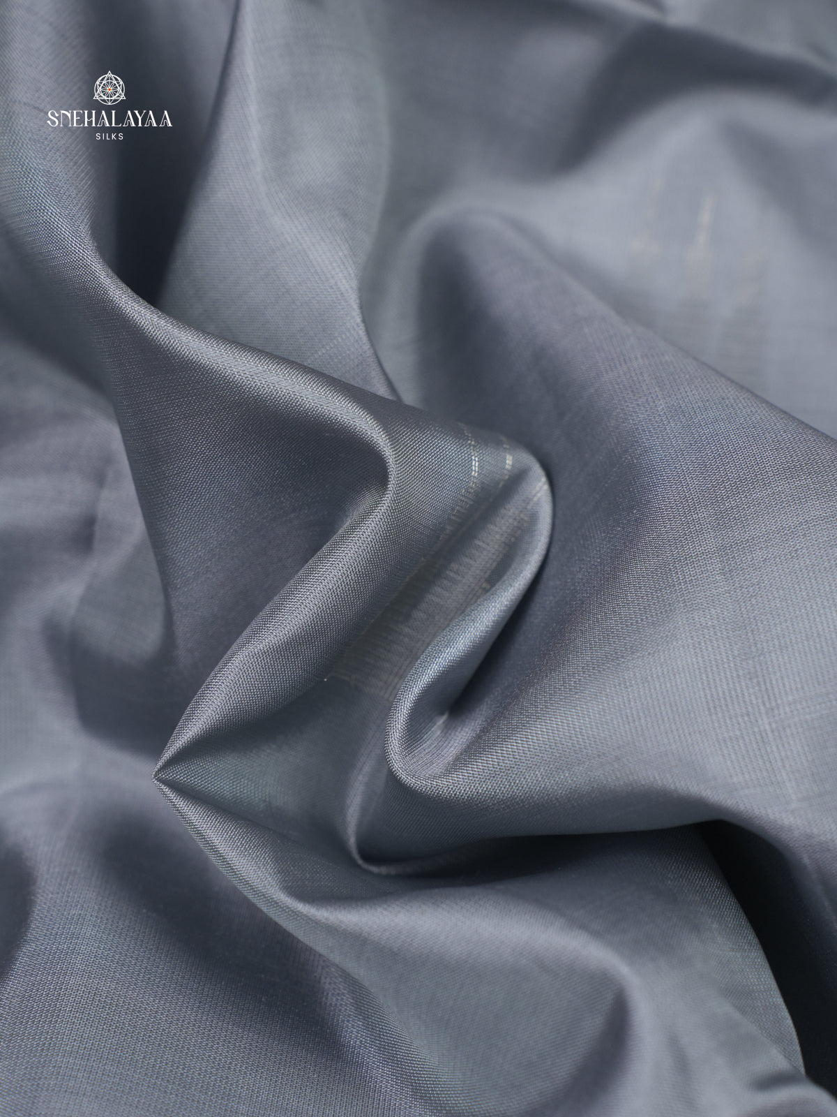 Grey Borderless Kanjivaram Soft Silk Saree