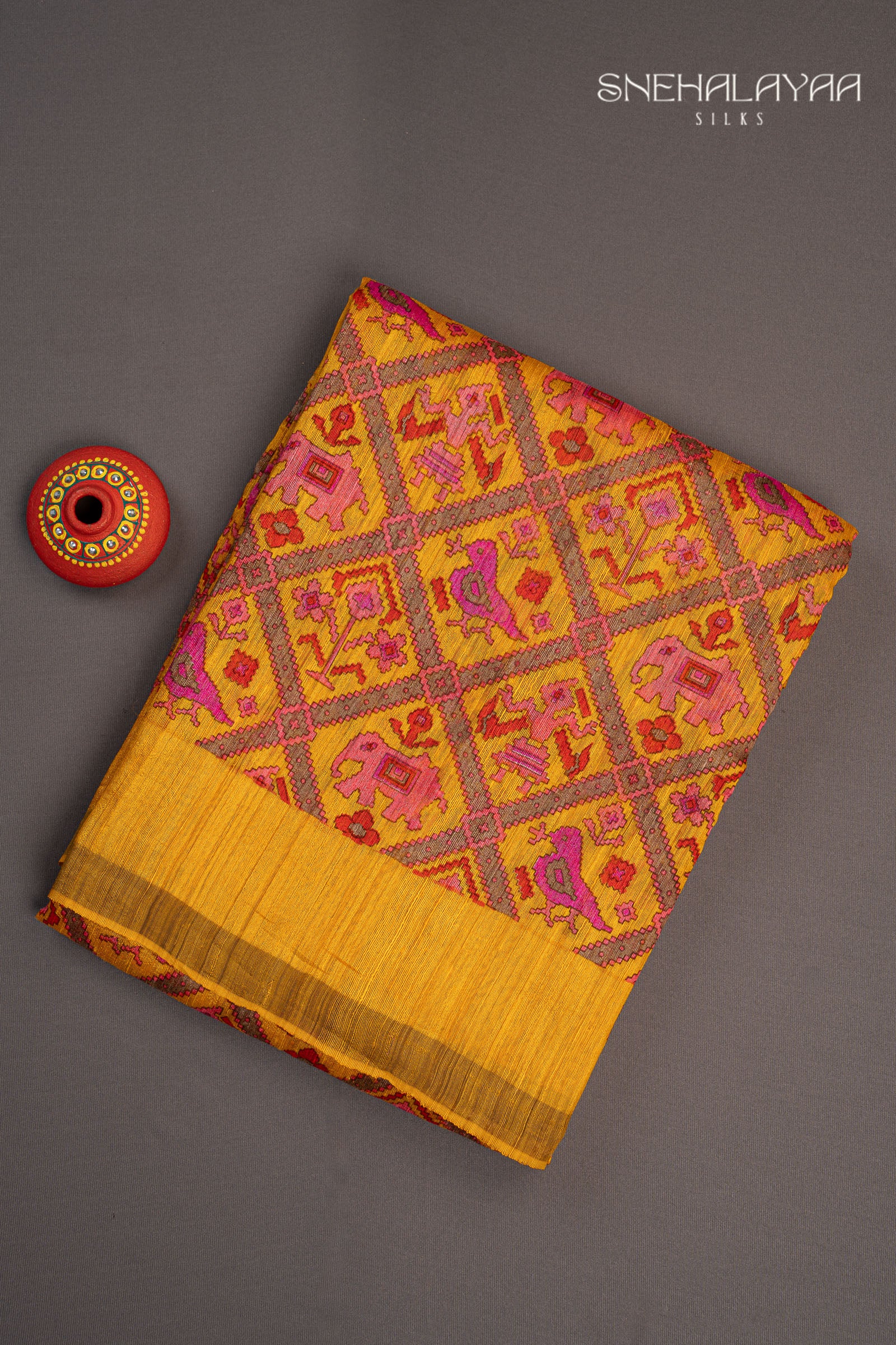 Honey Orange Tussar Saree