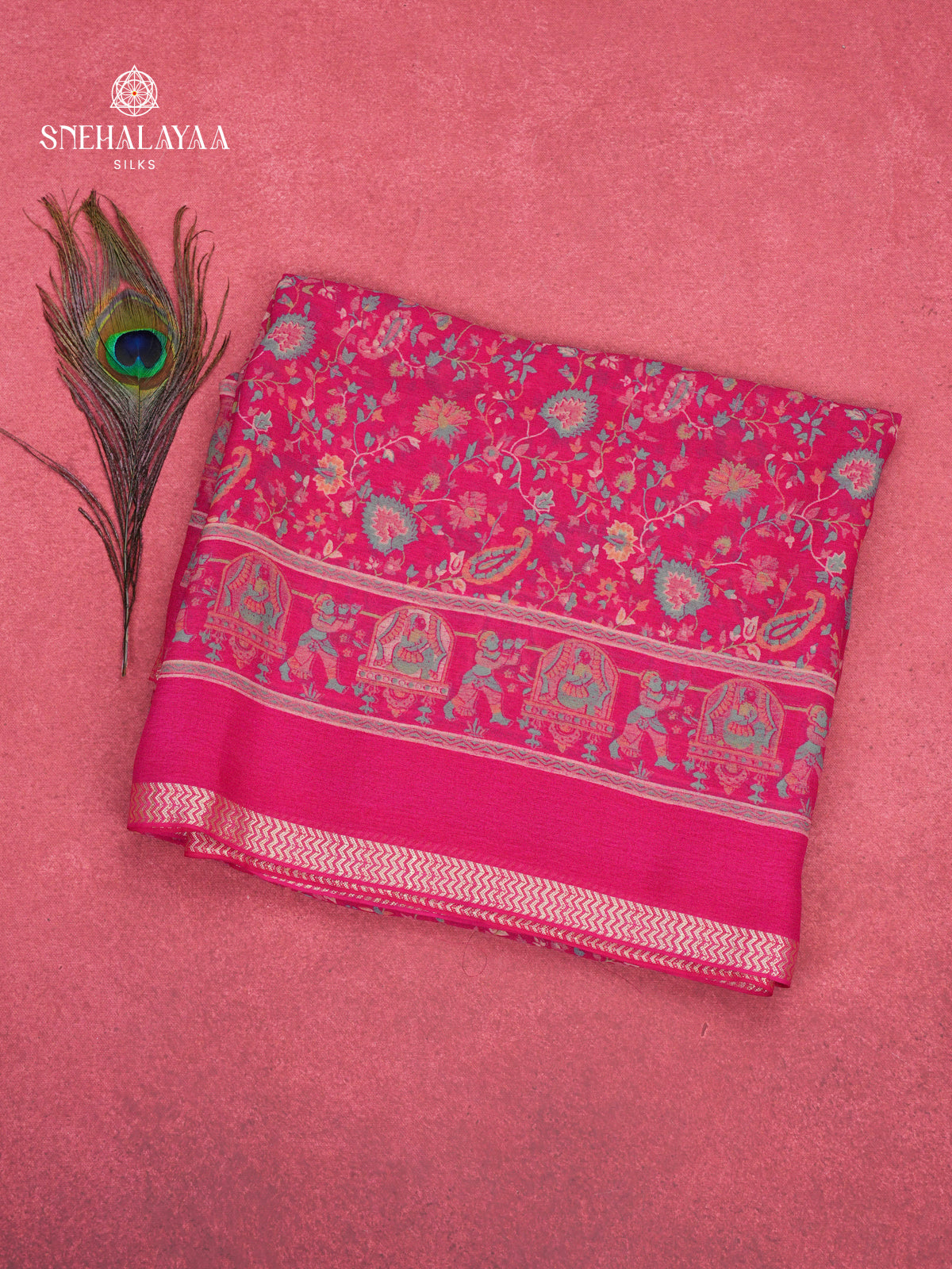Rani Pink Chiffon Saree