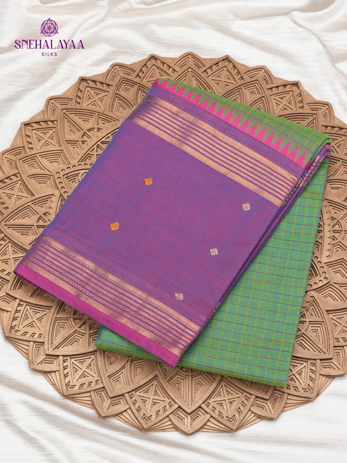 Teal Green Chettinad Cotton Saree