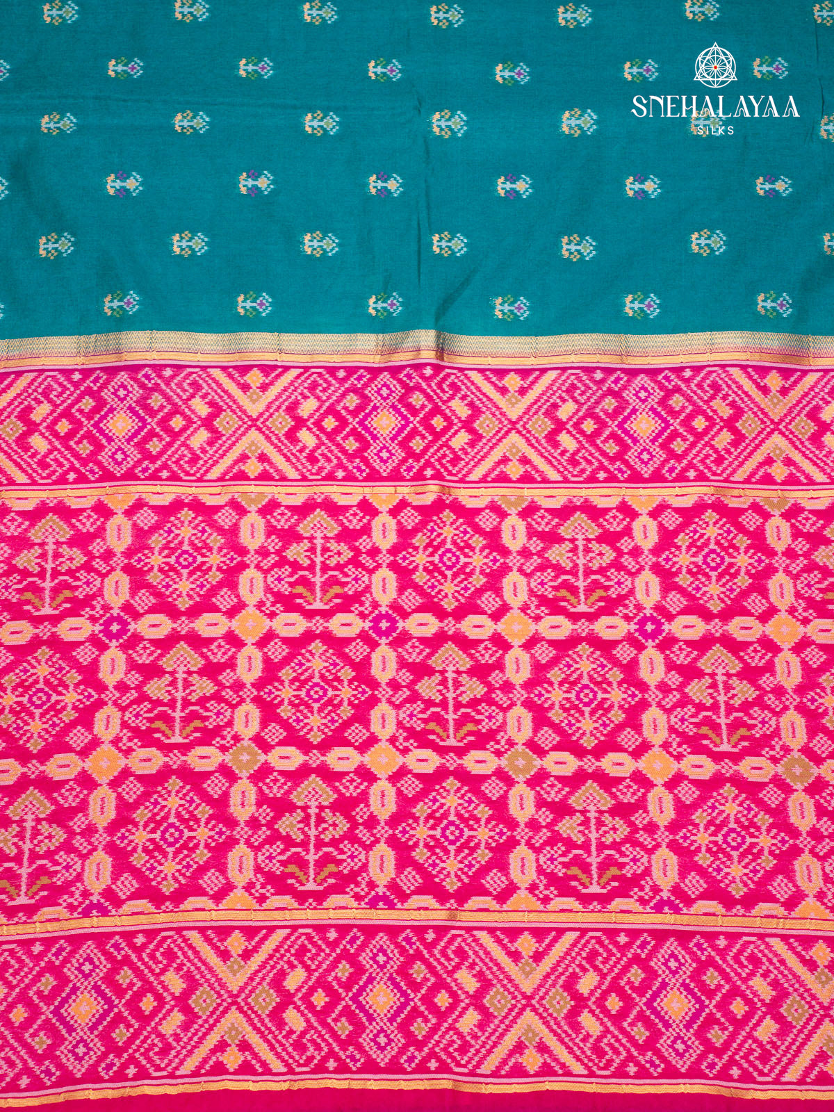 Blue Ikat Silk Saree