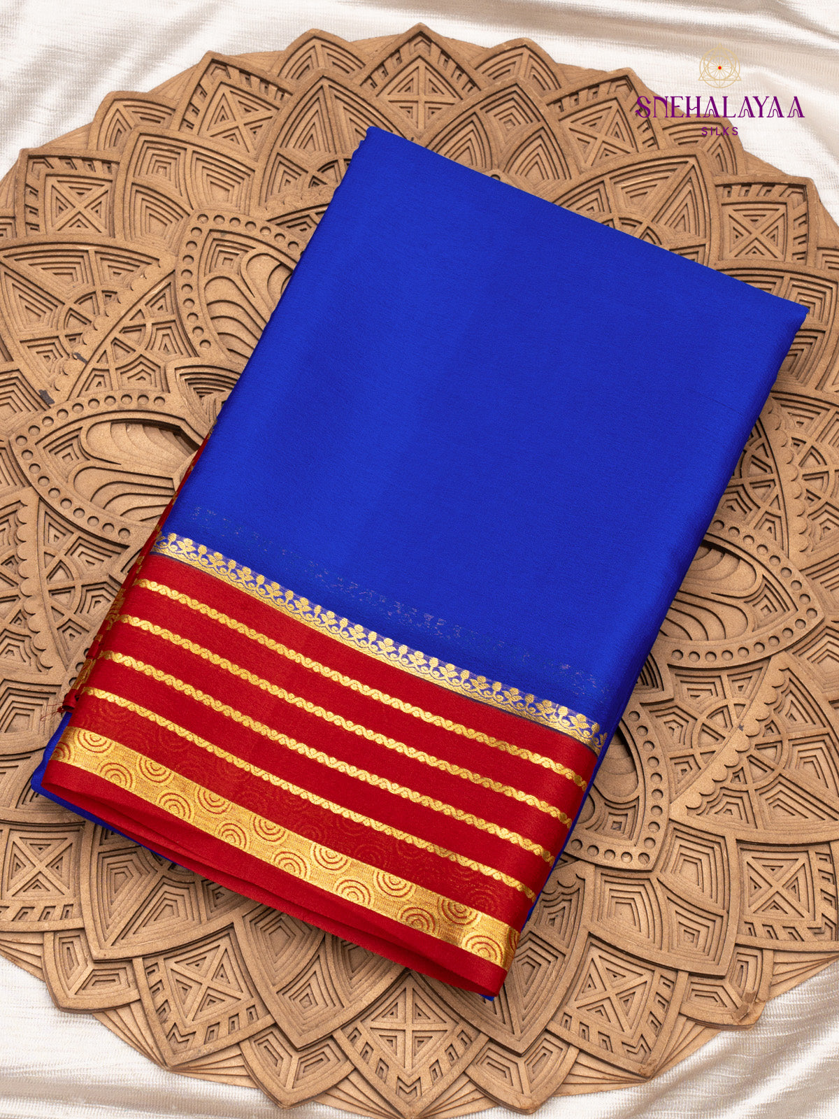 Blue Mysore Silk Saree