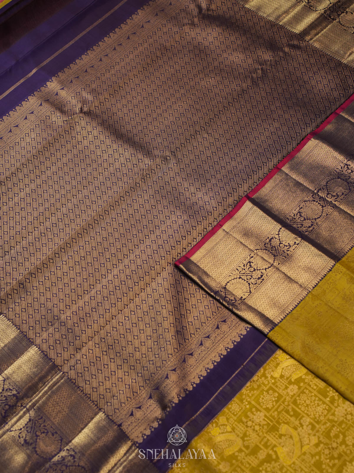 Lemon Yellow Kanjivaram Silk Saree